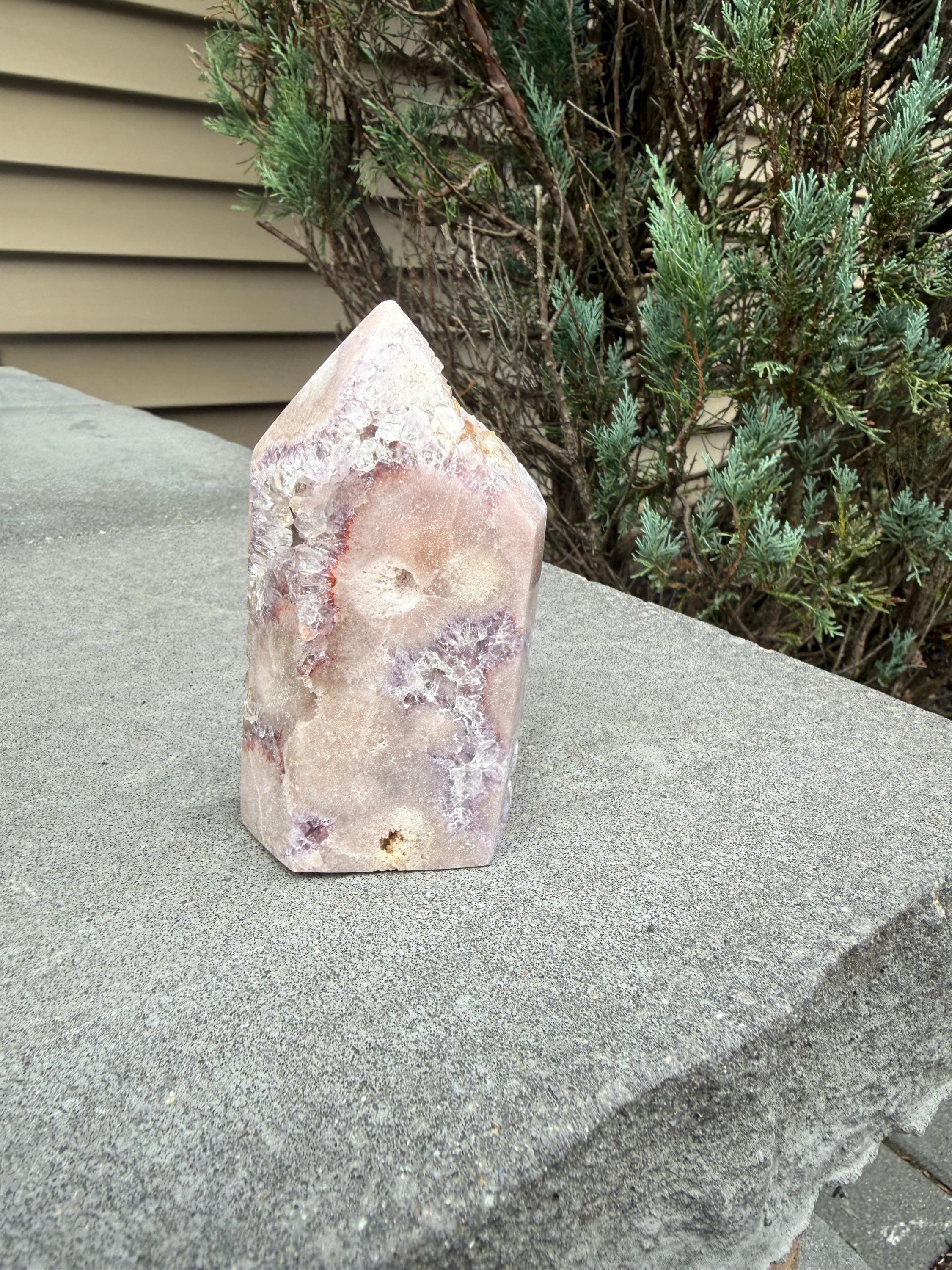 Pink & Purple Amethyst Crystal Tower • Sparkling Druzy Quartz Point • Natural Healing Crystal • Gemstone Decor 6