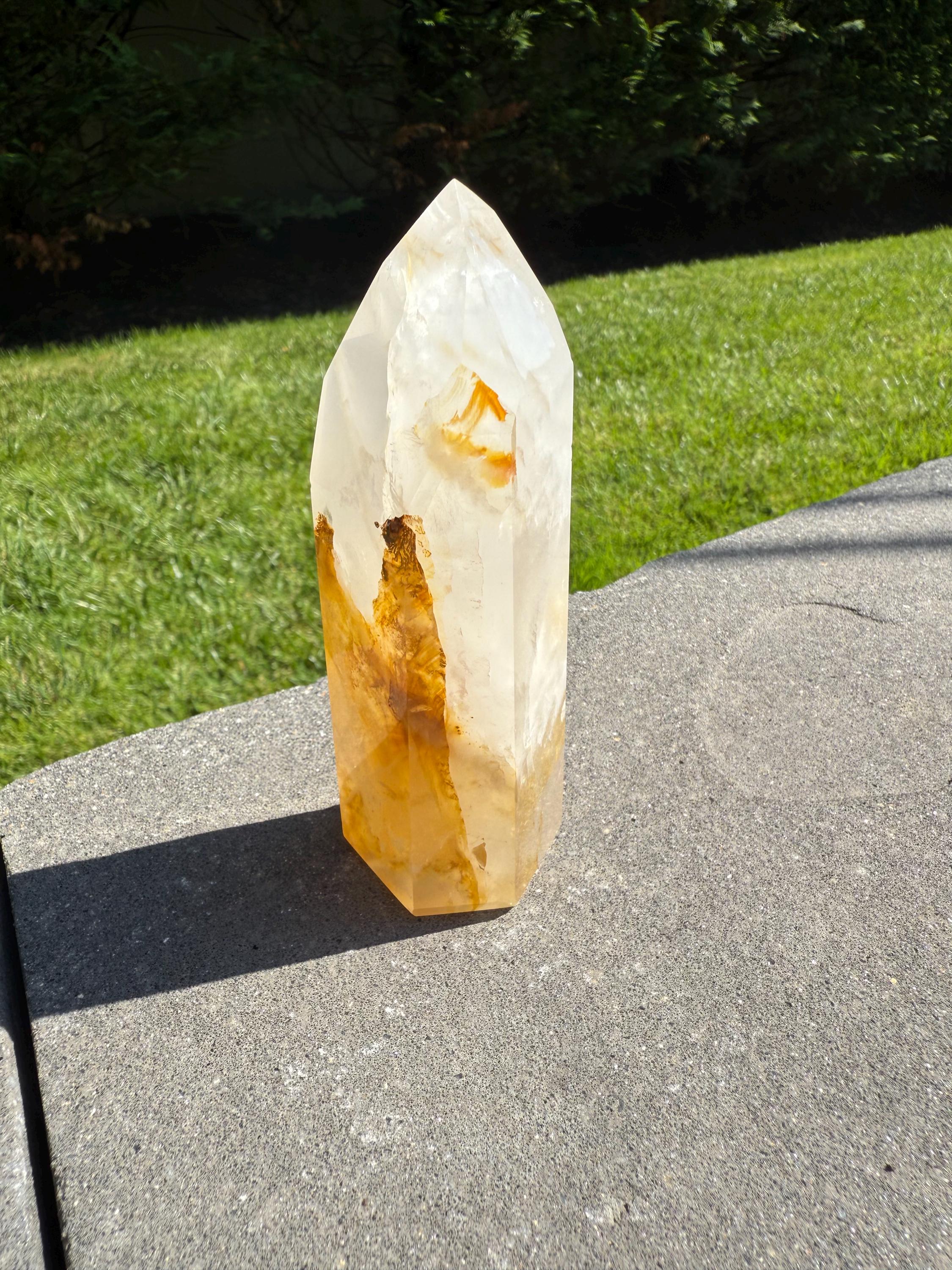 Golden Healer & Girasol Quartz Crystal Tower • Brazil • Polished Crystal Point • Healing Stone • Mineral Specimen 19