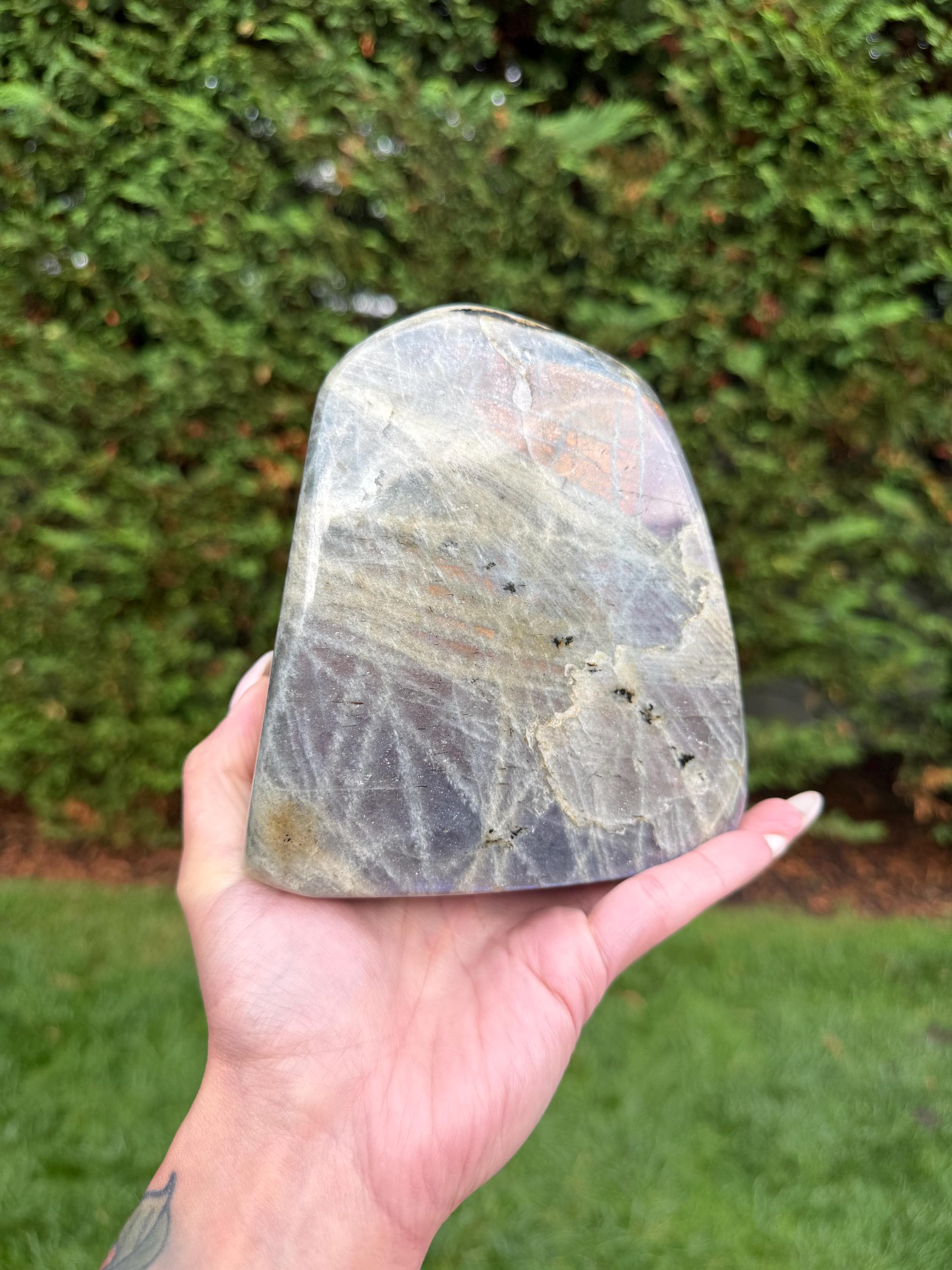 Large Labradorite Freeform Crystal • Polished Sunset Flash, Intuition Stone, Spiritual Decor 6