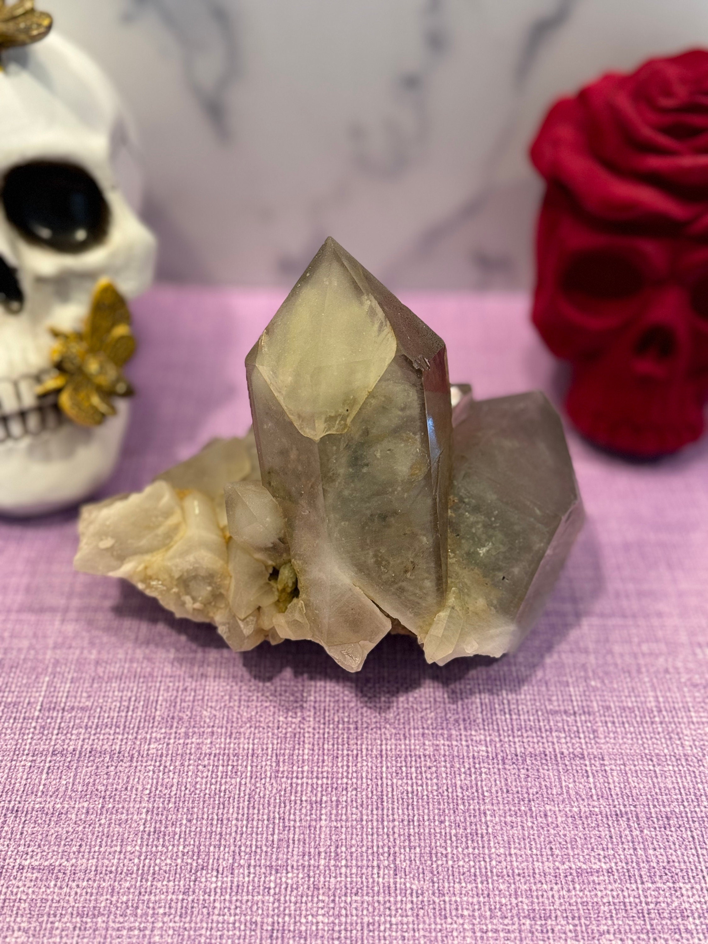 XL Himalayan Quartz Crystal Cluster • High Vibration Meditation Stone • Natural Mineral Specimen (Indian) 4
