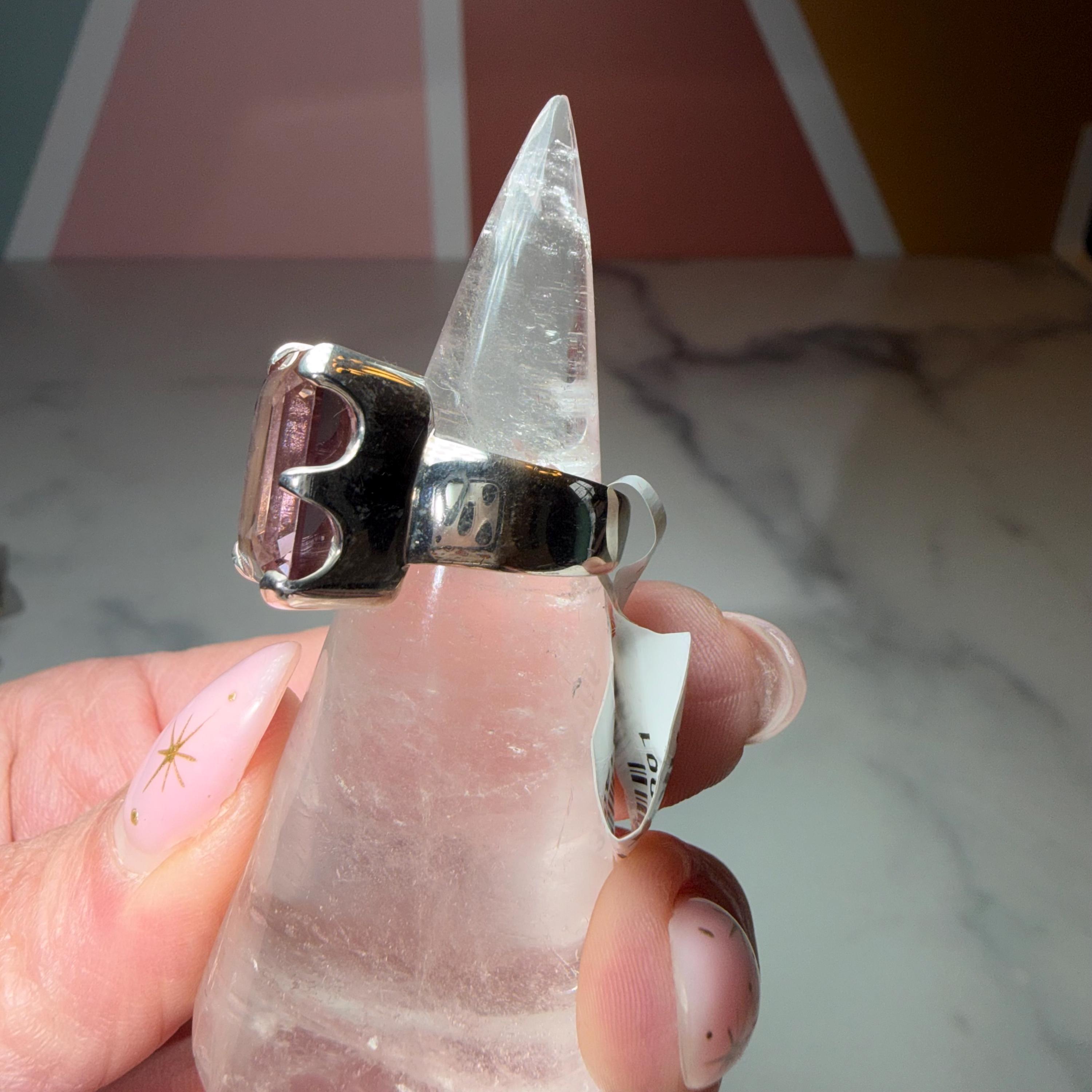 Large Faceted Ametrine Ring, Sterling Silver Statement Ring, Bi-Color Gemstone Jewelry 4