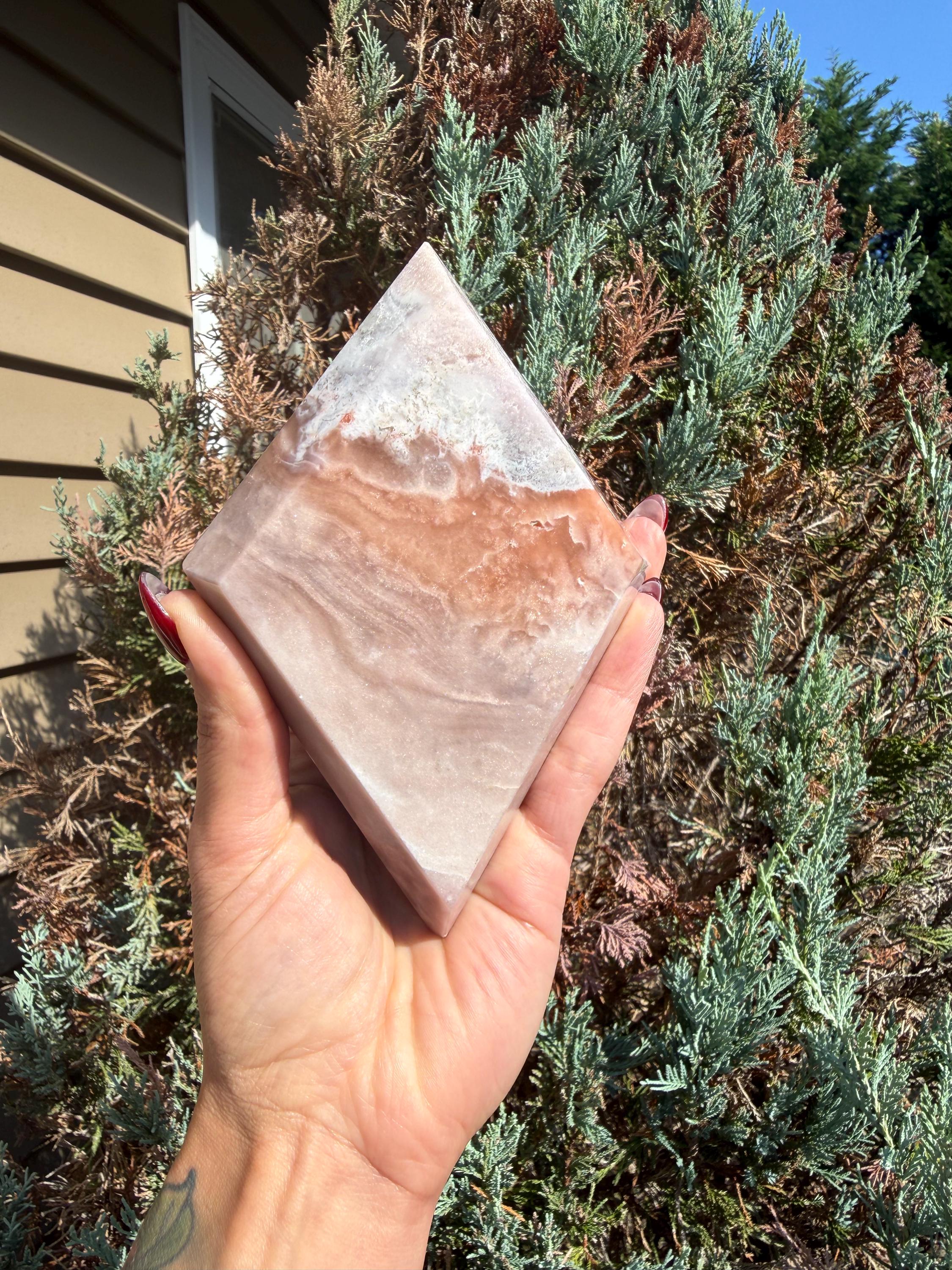 Pink Amethyst Diamond Carving • Crystal Freeform • Druzy Quartz Stone • Healing Crystal Decor • Mineral Sculpture 8