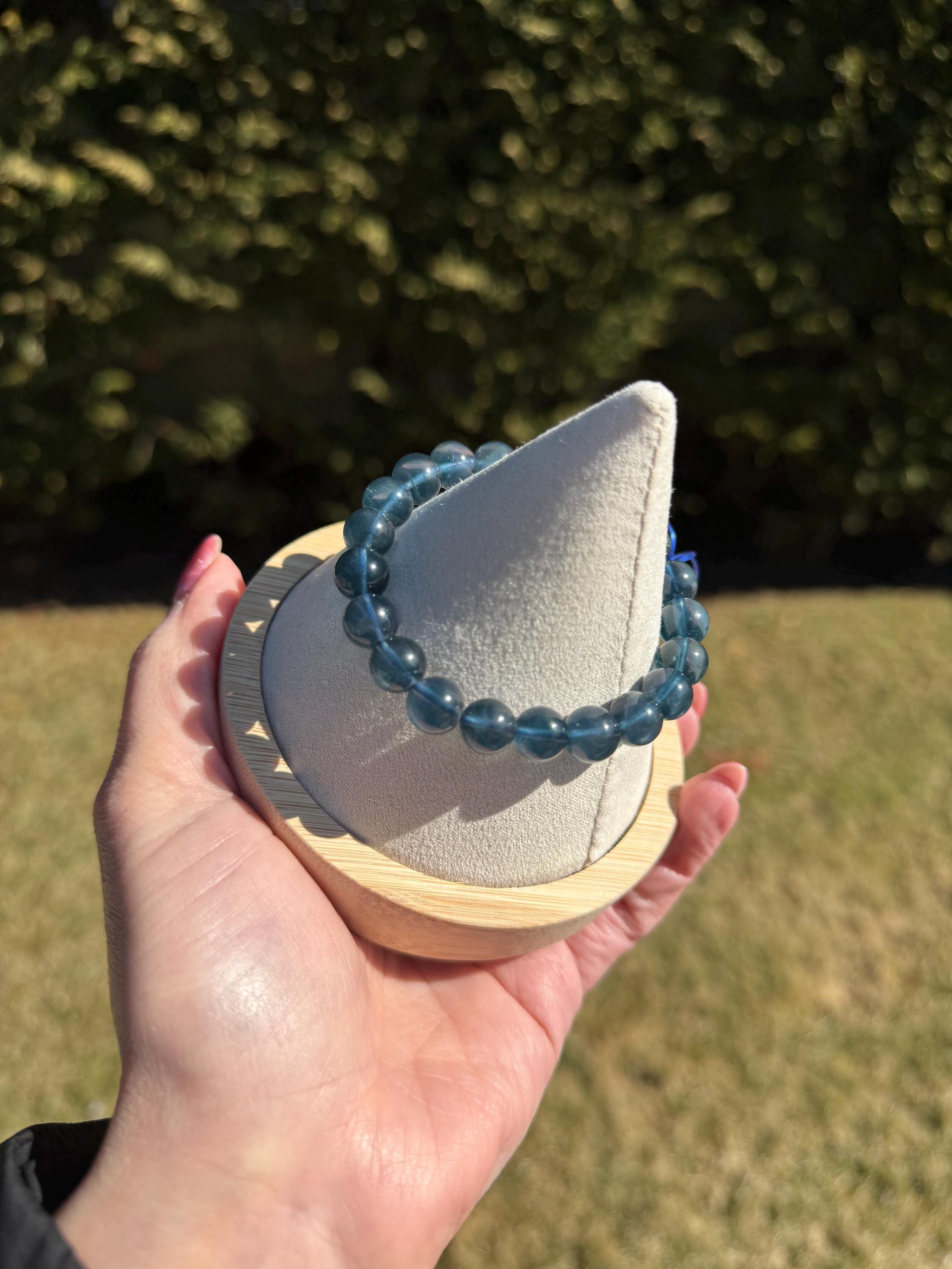 Blue Fluorite Crystal Bracelet • Calming Energy • Spiritual Jewelry • Healing Stone Bracelet • Intuition & Clarity 8