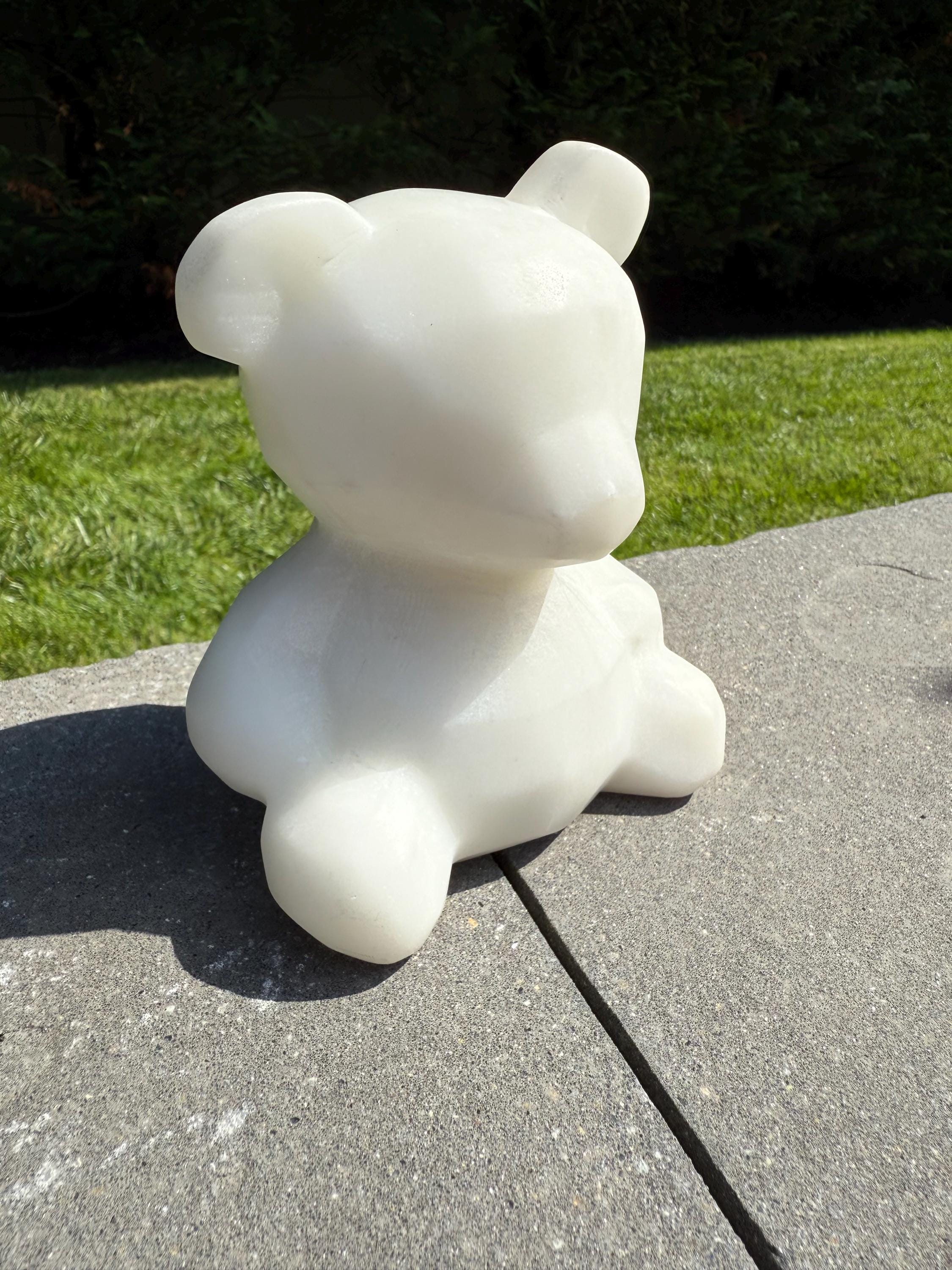 XL White Jade Bear Carving • Hand Carved Crystal Animal Sculpture • Spiritual Decor 8