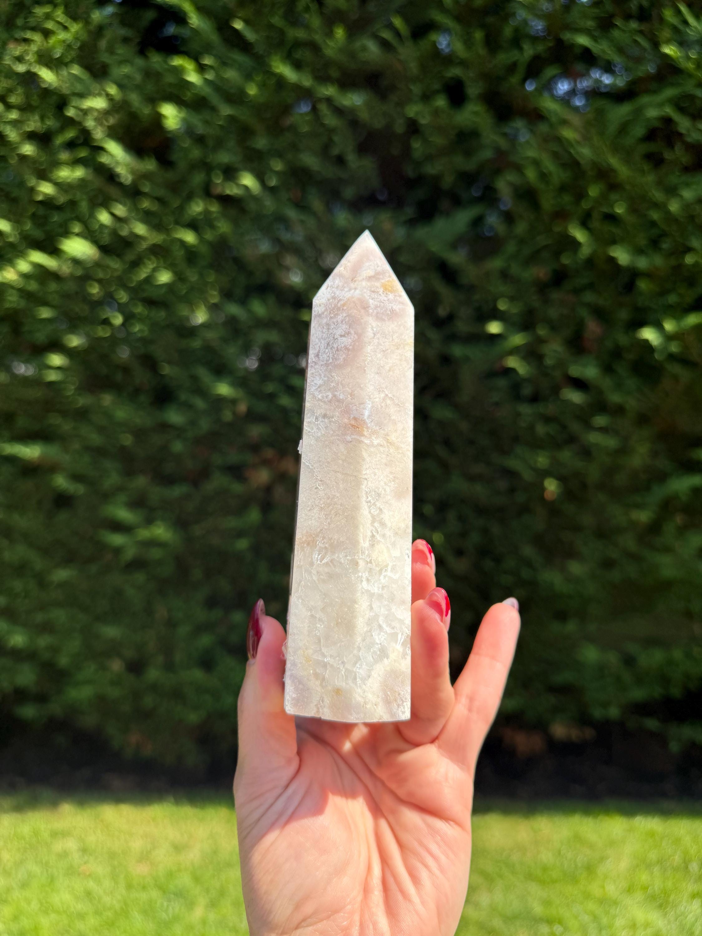 Pink Amethyst Druzy Crystal Obelisk • Healing Quartz Tower, Spiritual Decor 11