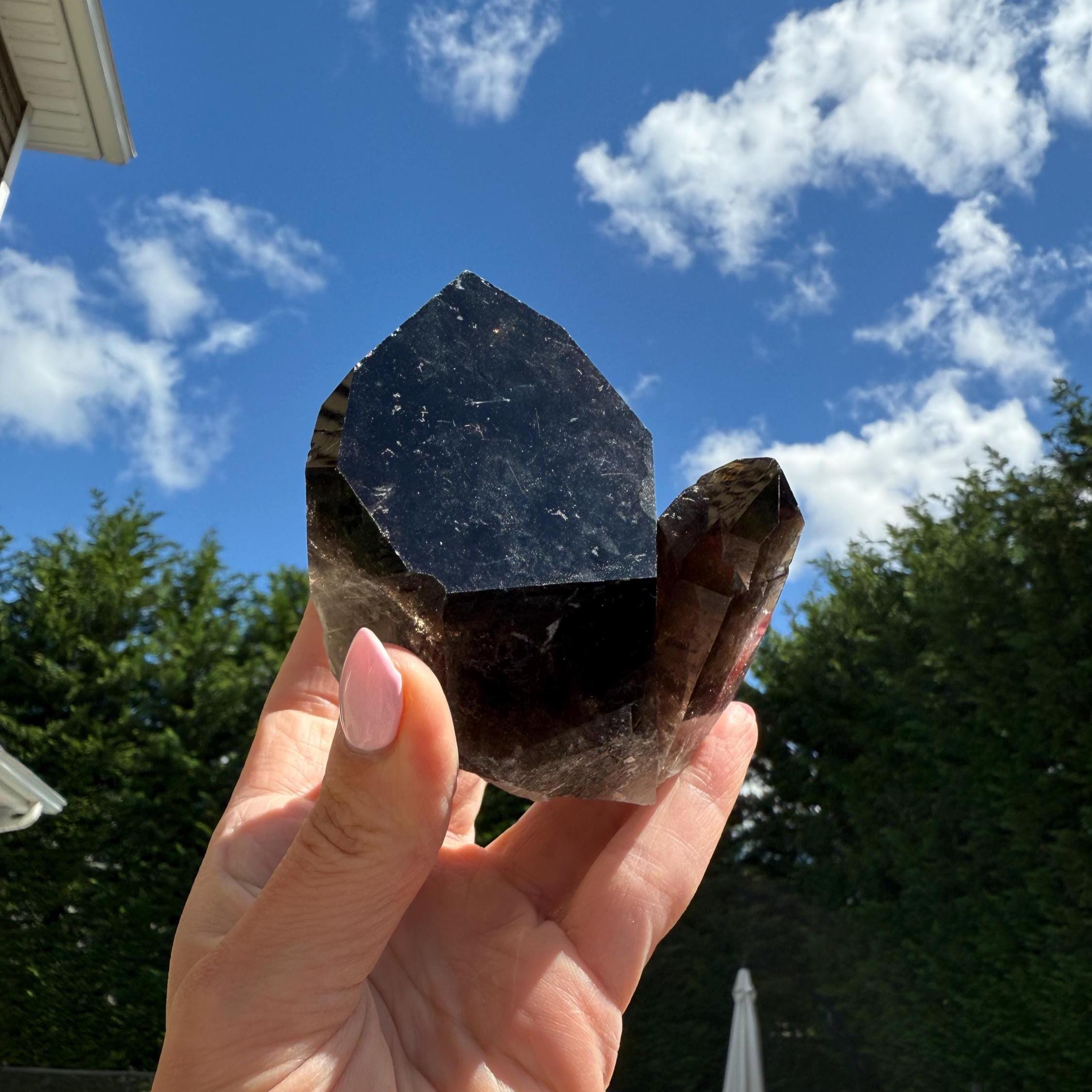 Smoky Quartz Crystal Cluster • Grounding Stone • Reiki Healing Decor • Natural Mineral Specimen • Spiritual Home Decor 2