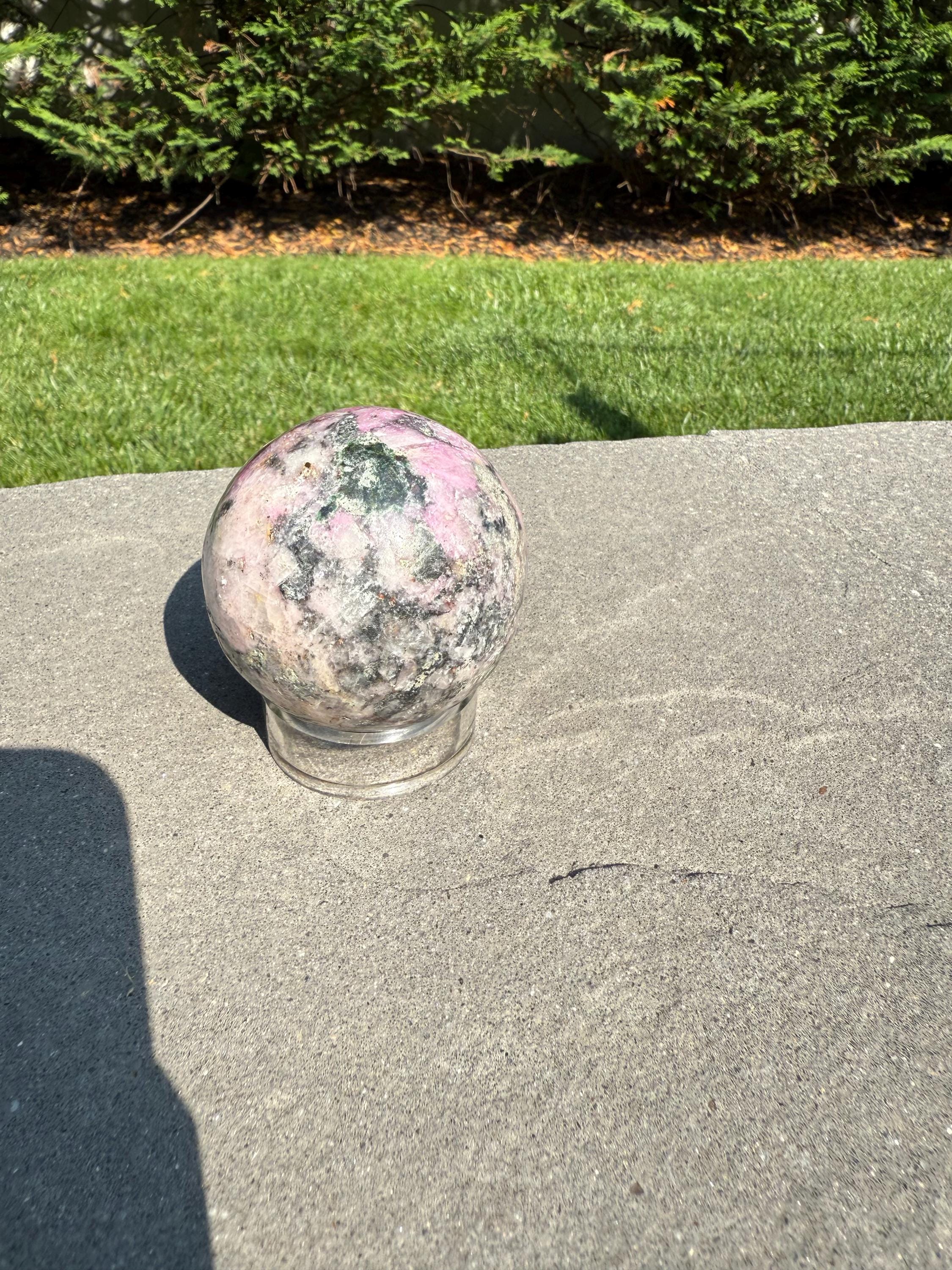 Cobaltoan Calcite Sphere • Pink Heart Chakra Crystal • Emotional Healing Stone (62MM) 4