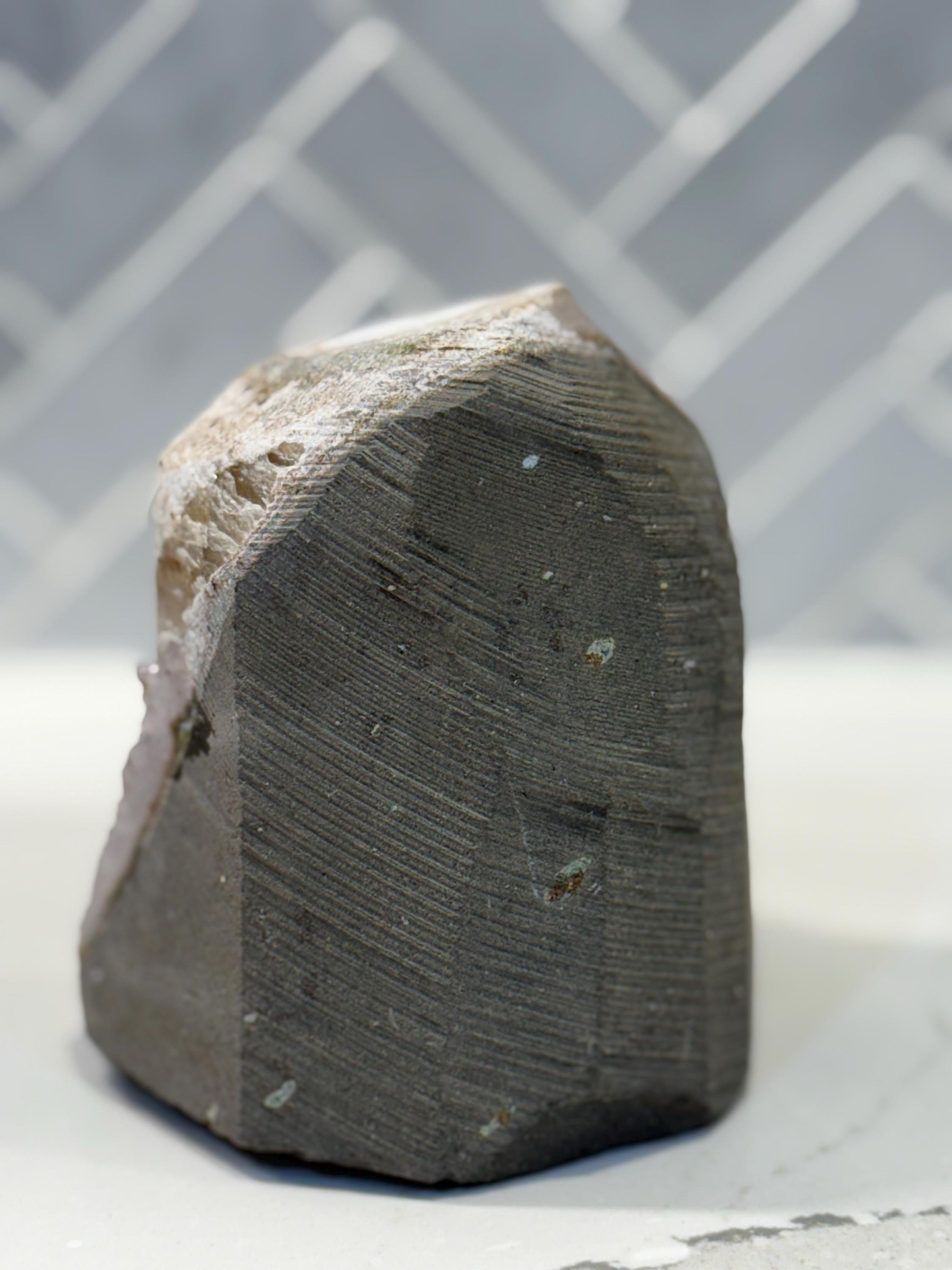 Purple Amethyst Calcite Cluster, Raw Crystal Cut Base, Healing Stone, Druzy Specimen, Home Decor 4