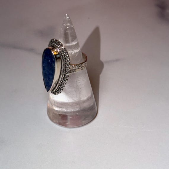 Large Blue Kyanite Statement Ring: 925 Sterling S… - image 13