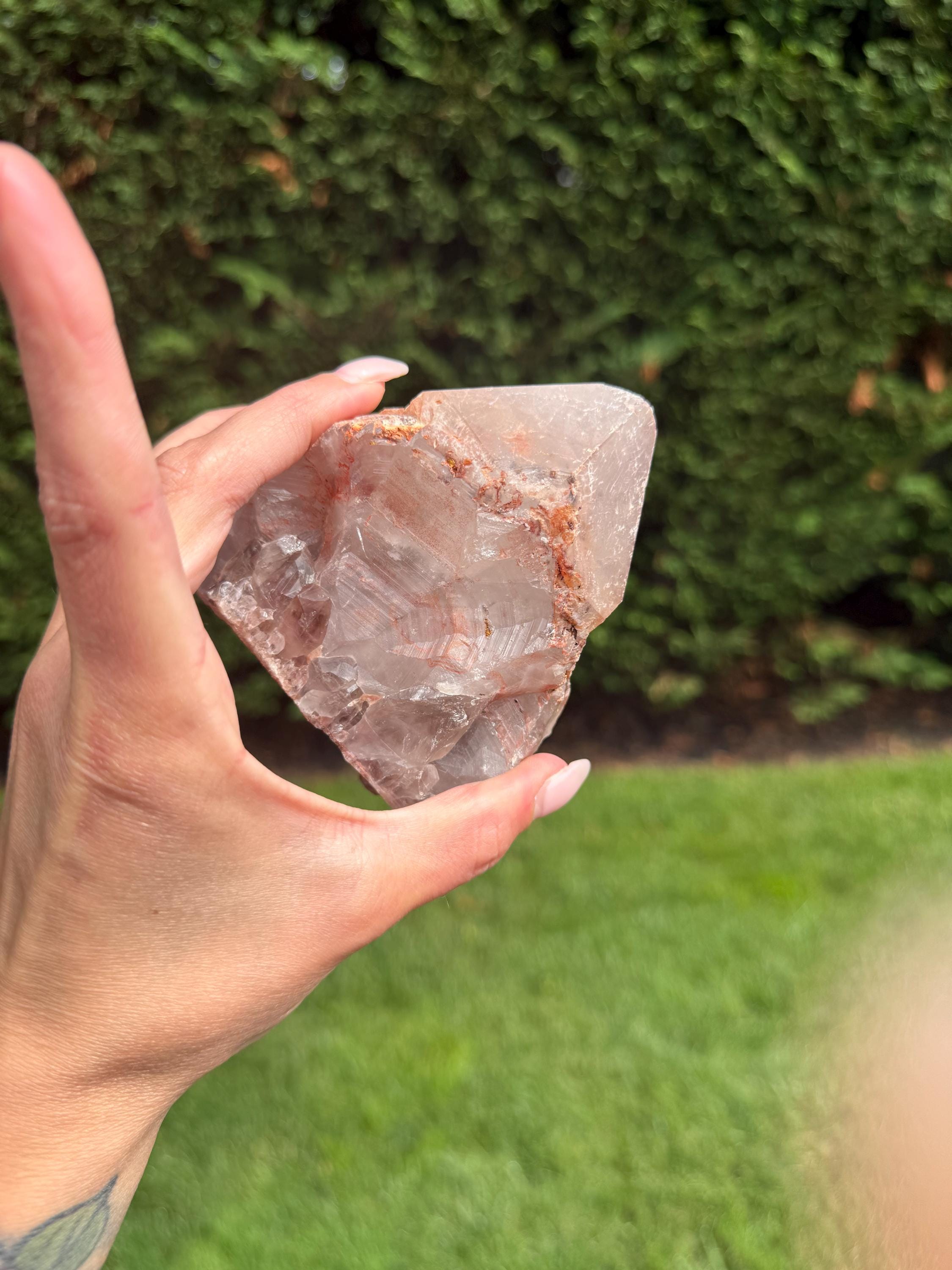 Hematite Included Quartz Crystal Cluster: Grounding & Energizing Natural Indian Specimen 8