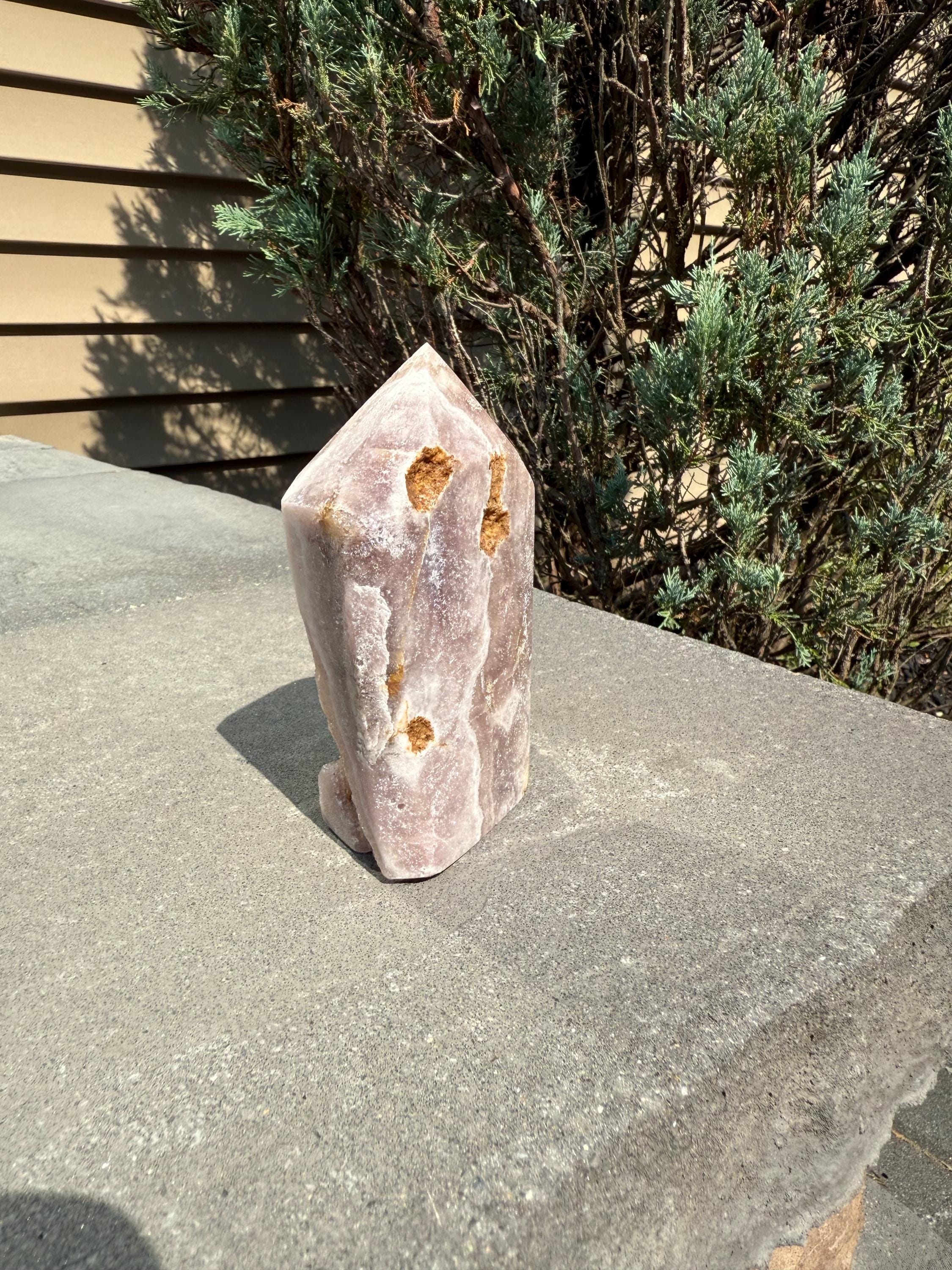 Pink Amethyst Druzy Tower • Heart Chakra Crystal • Spiritual Healing Decor (1lb, 4.6" H) 4