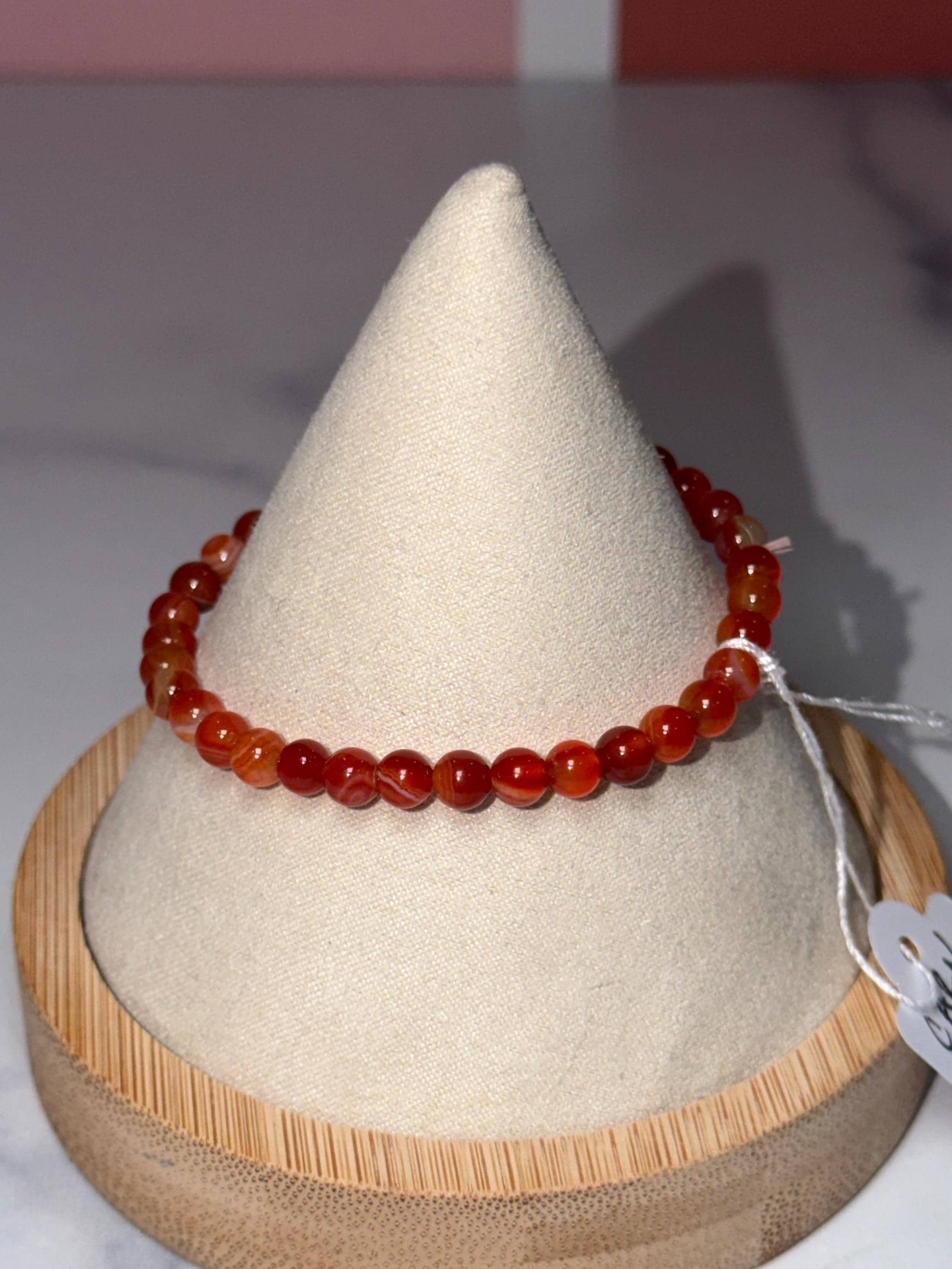 Carnelian 5mm Crystal Stretch Beaded Bracelet, Bold Energy, Everyday Wear Stretch Jewelry 8