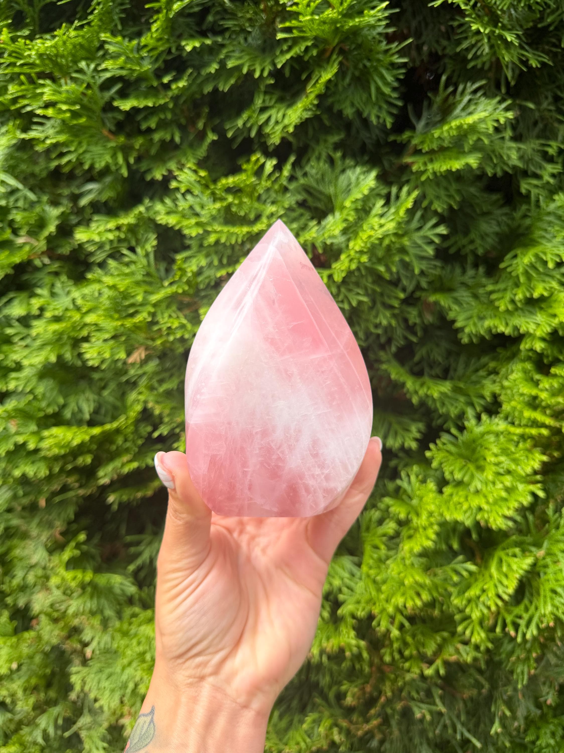 Brazilian Rose Quartz Crystal Flame