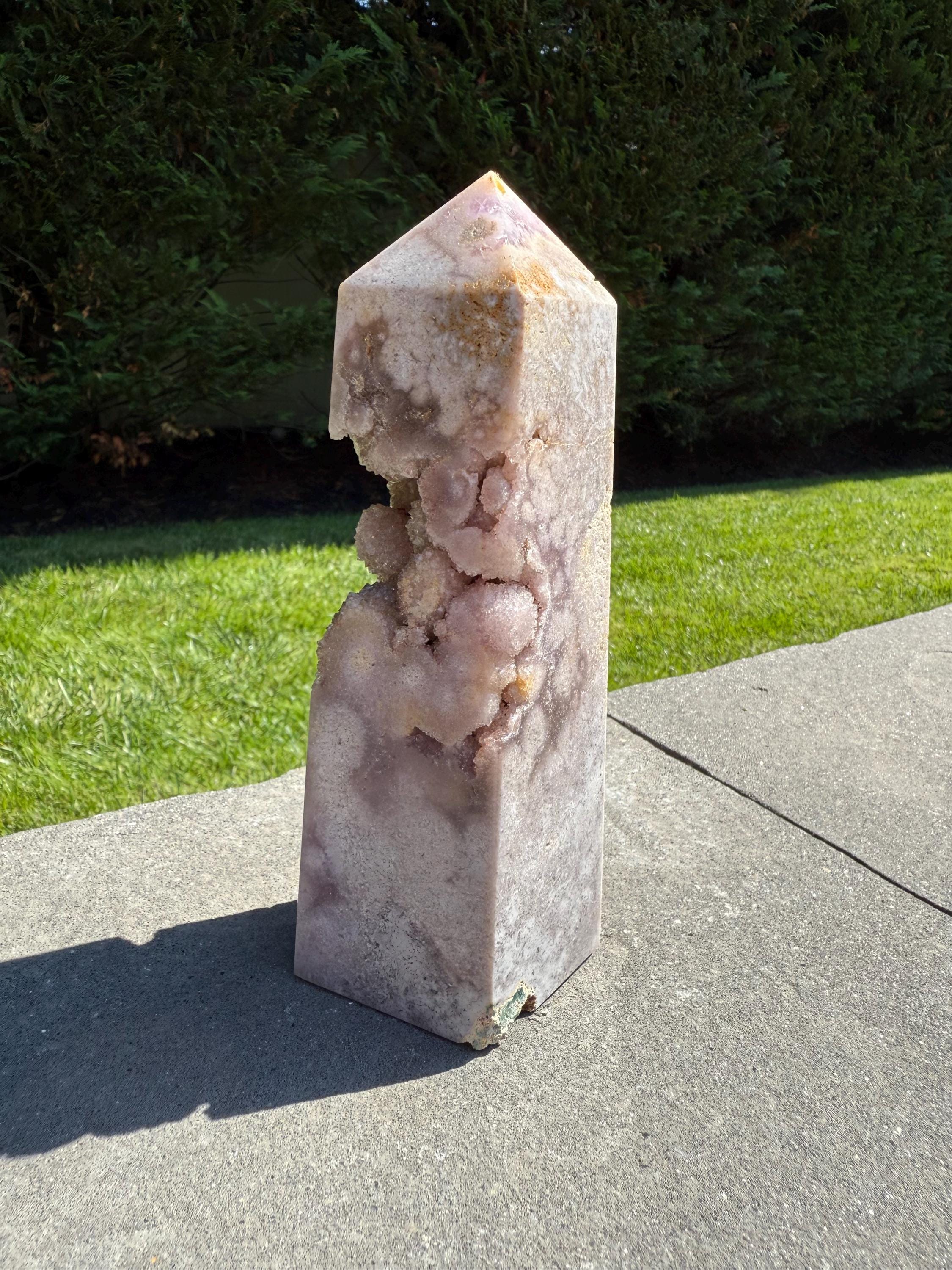 Large Pink Amethyst Druzy Crystal Tower • Polished Point, Healing Stone, Spiritual Decor 3