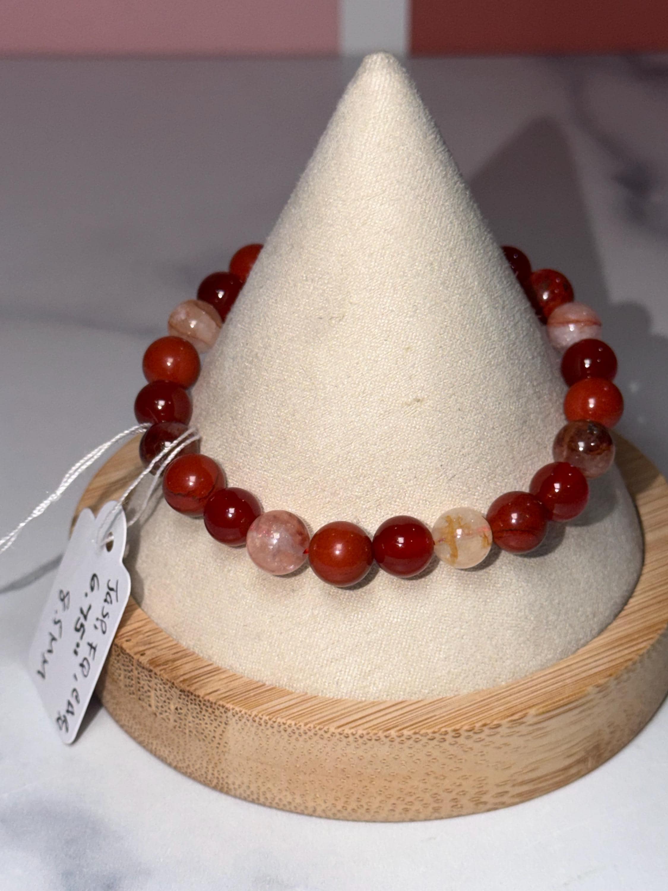 Carnelian, Fire Quartz, Red Jasper Beaded Bracelet, Earth Tone Gemstone Jewelry 6