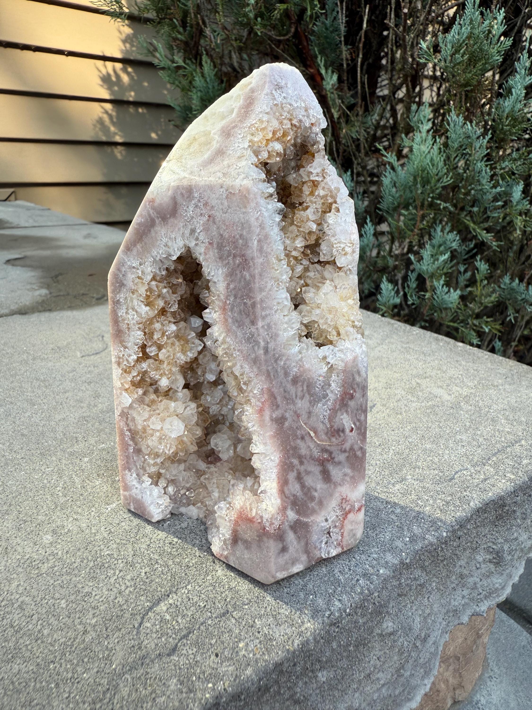 Druzy Pink Amethyst Crystal Freeform from Brazil: Crystal Home Decor 7