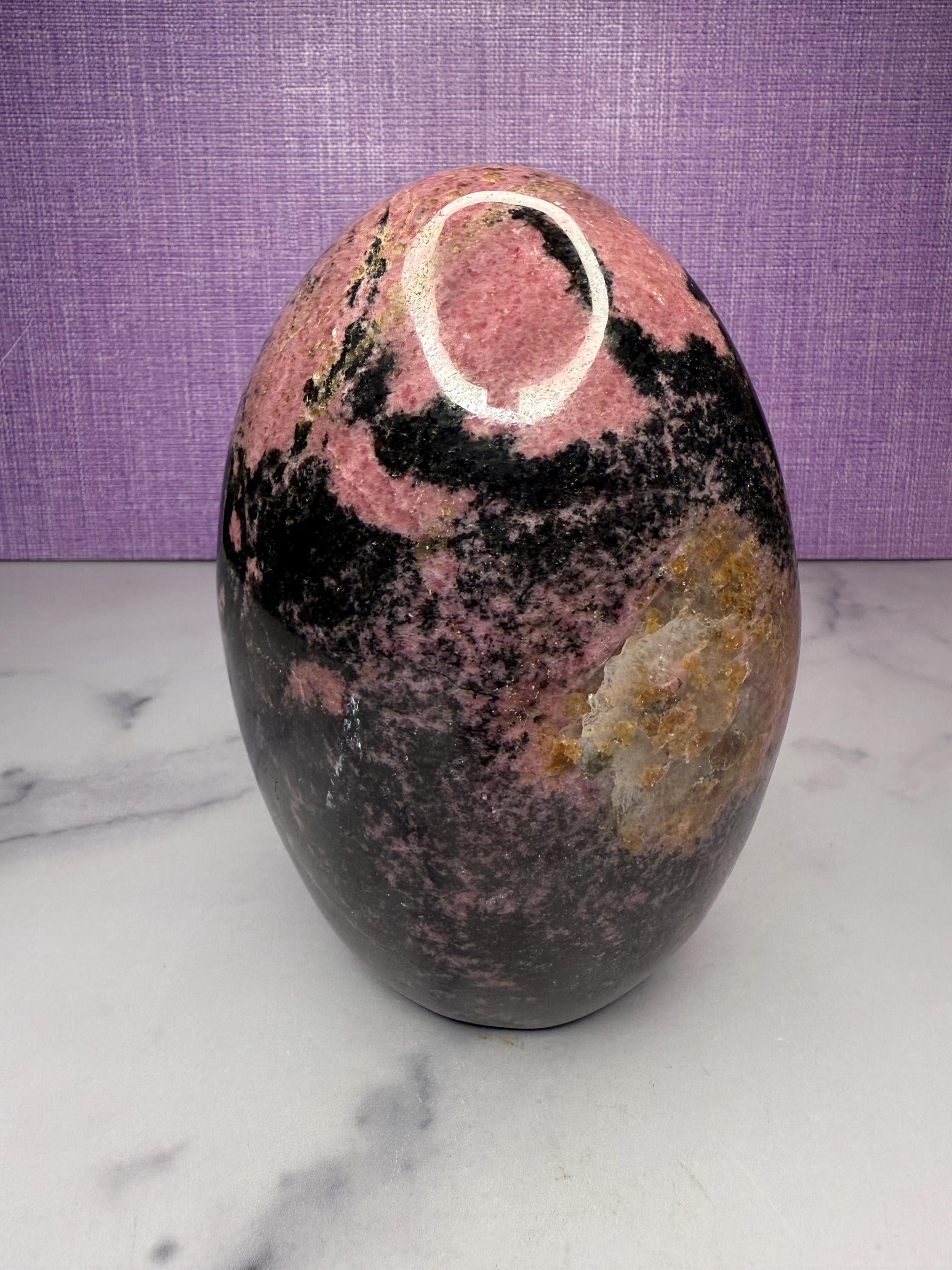 XL Rhodonite Crystal Freeform • Polished Pink Black Gemstone Madagascar Specimen 3