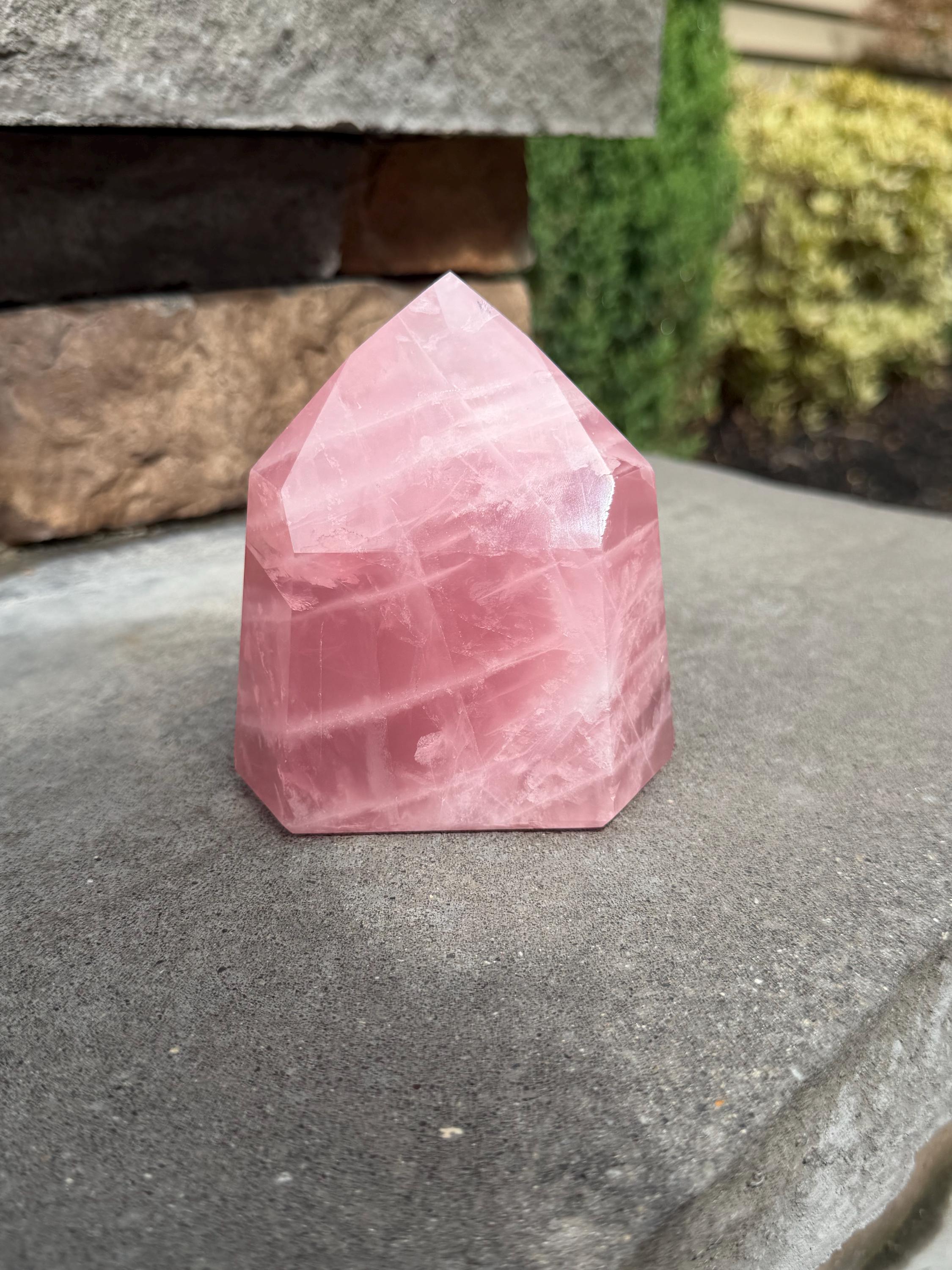 Brazilian Rose Quartz Chunky Point: Polished Pink Crystal Specimen (4"x3.5") 8