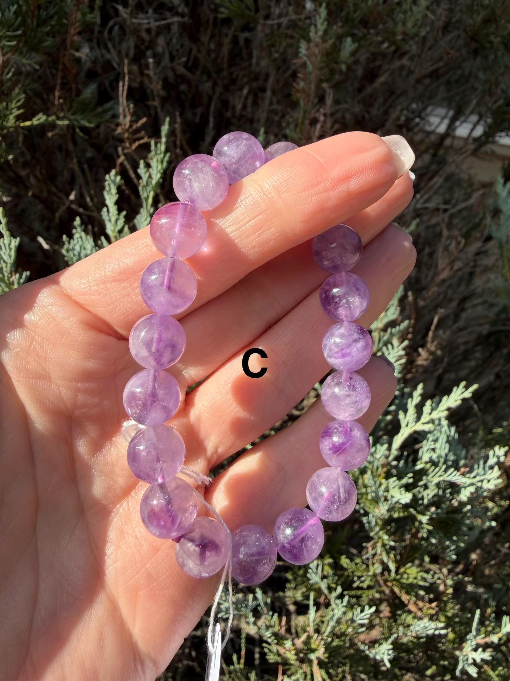 Natural Amethyst Crystal Beaded Bracelets • Polished Gemstone Healing Jewelry 16