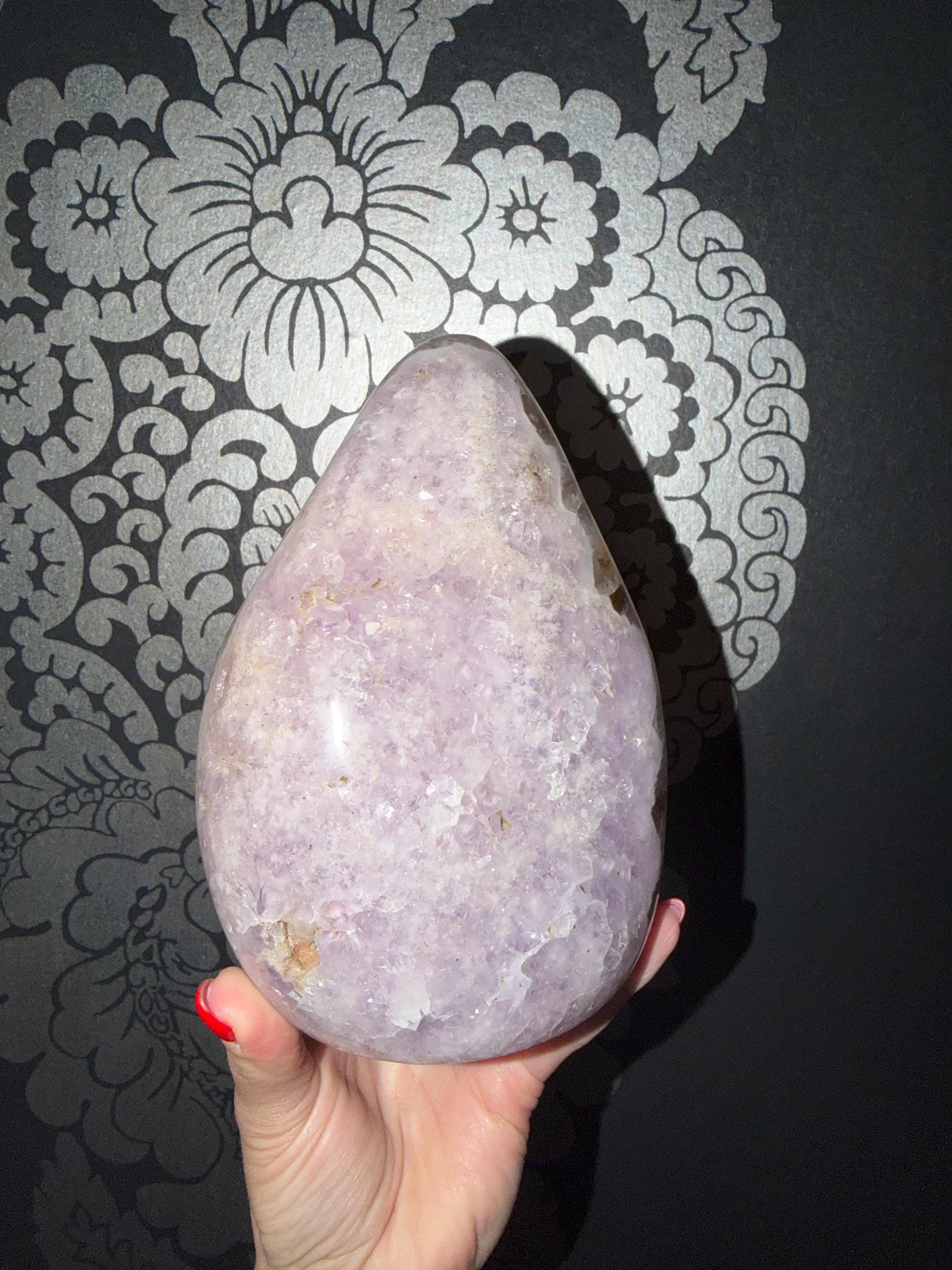 Large Amethyst & Agate Crystal • Purple Freeform Stone • Healing Decor • Natural Gemstone Home Display 13