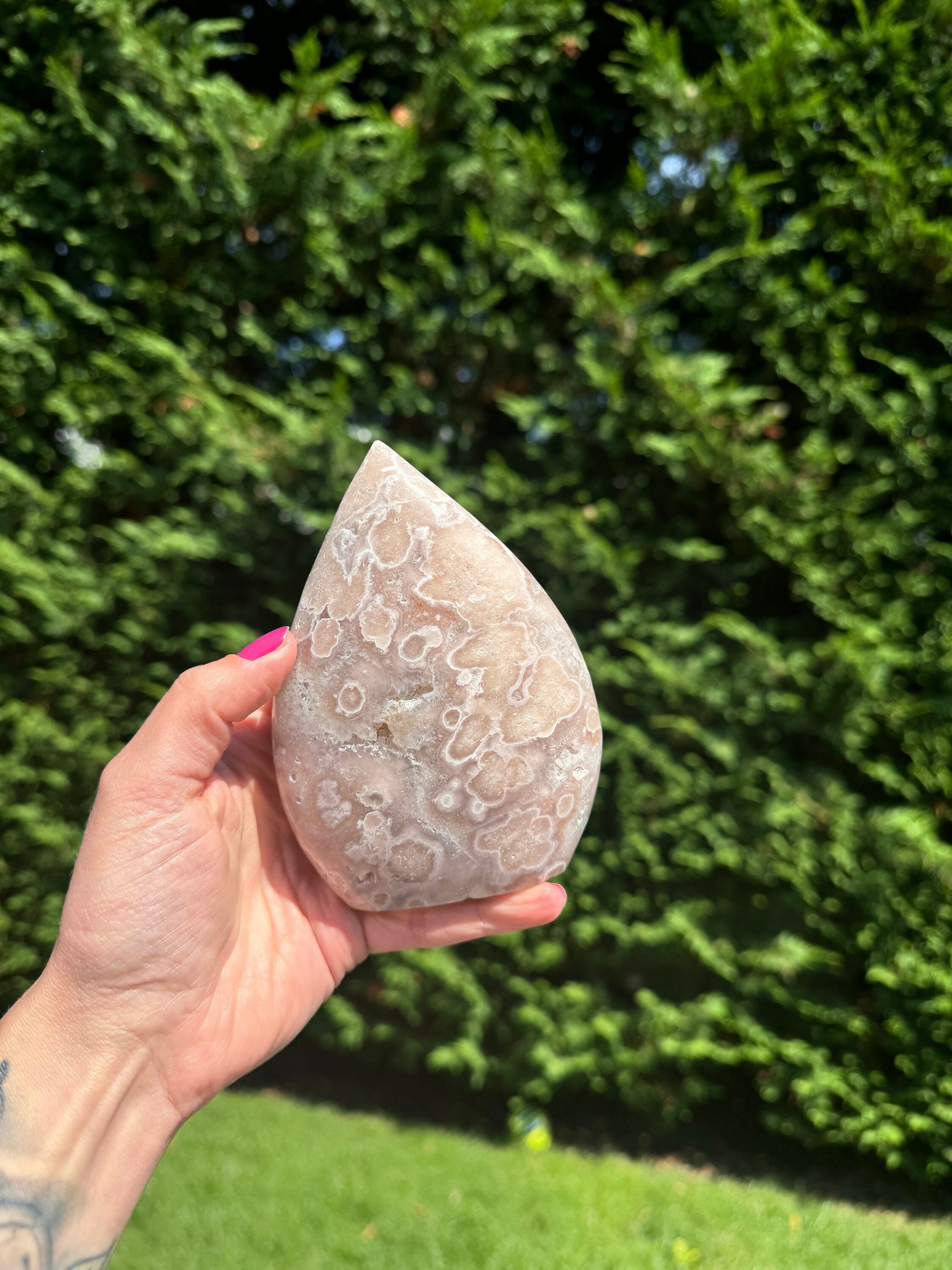 Pink Amethyst Druzy Freeform Crystal • Polished Geode Heart Chakra Stone, Spiritual Decor 3
