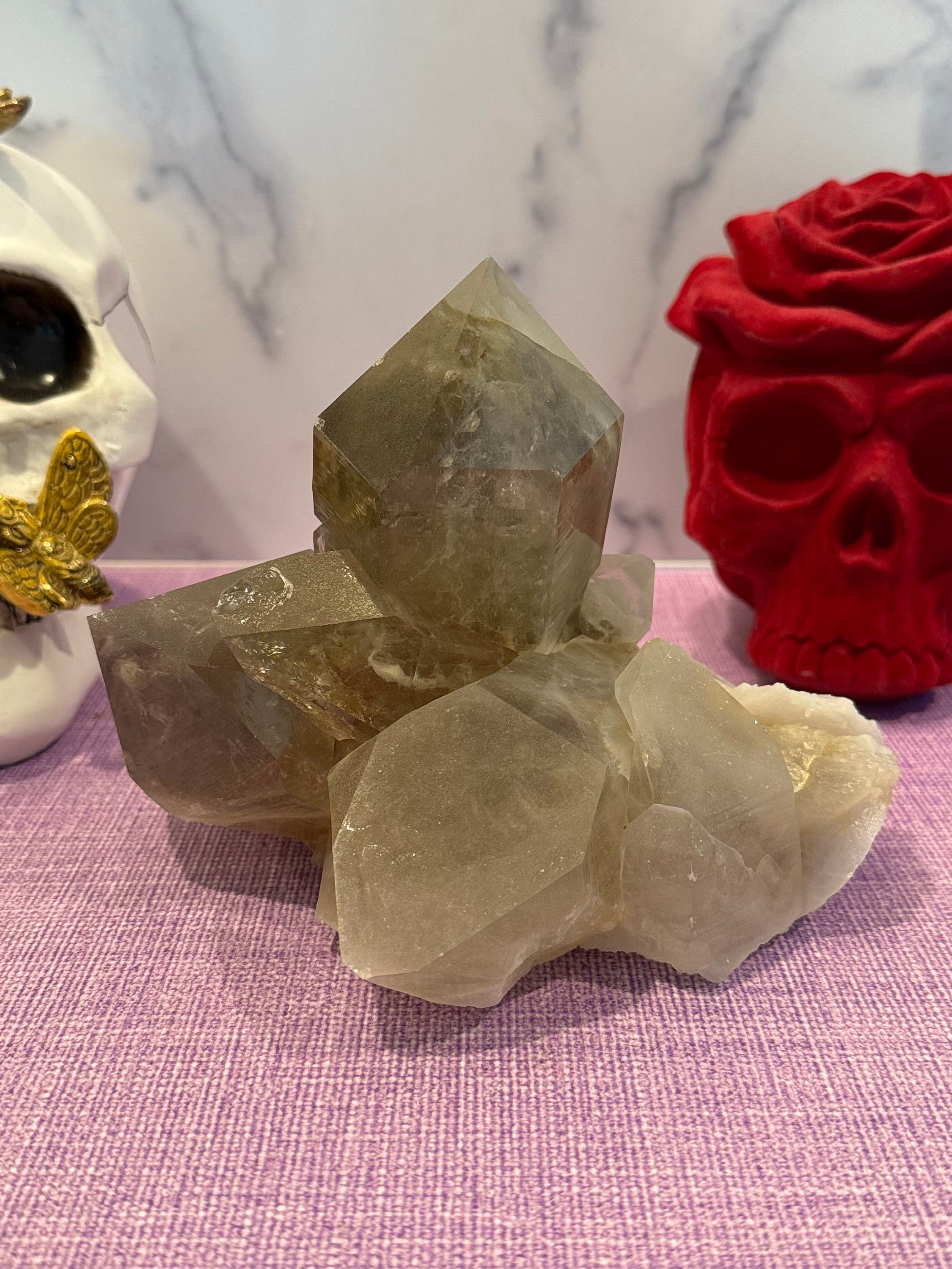 XL Himalayan Quartz Crystal Cluster • High Vibration Meditation Stone • Natural Mineral Specimen (Indian) 3