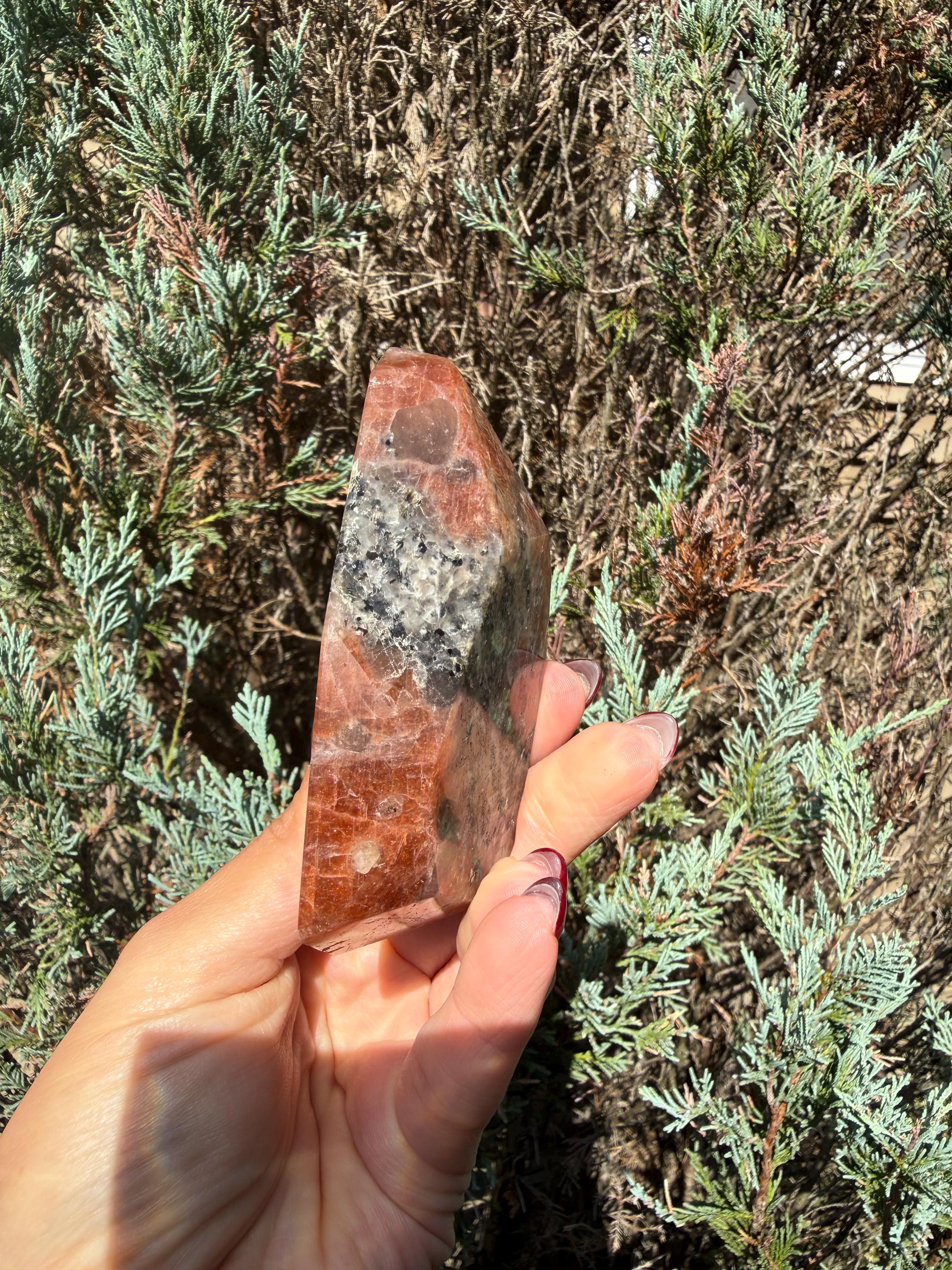 Confetti Sunstone Crystal Freeform • High Flash Polished Stone • Orange Sparkle Gemstone • Healing Crystal Decor 10