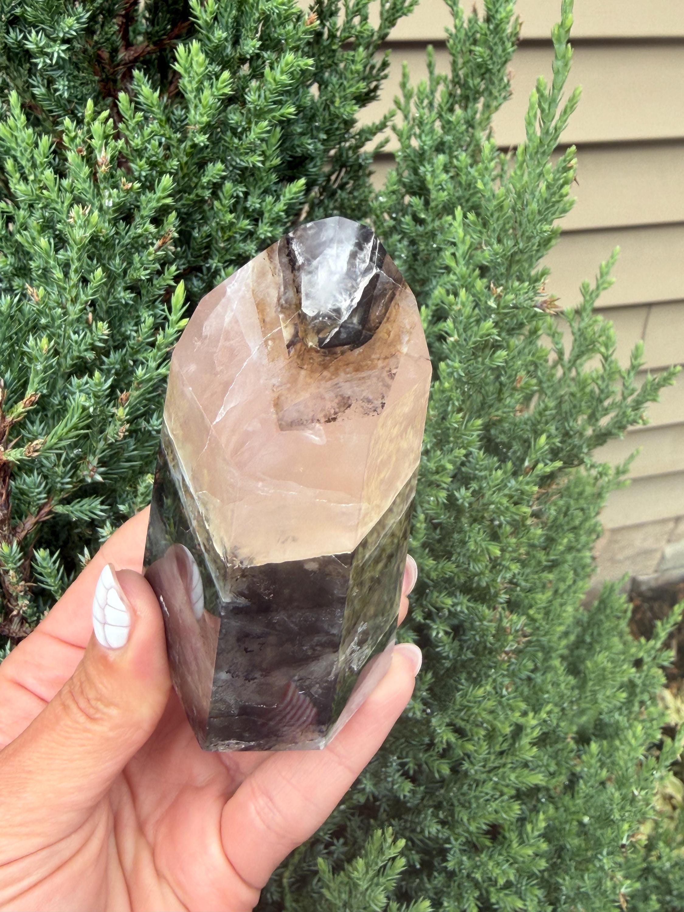 Rose Quartz Tower with Black Mineral Inclusions 5