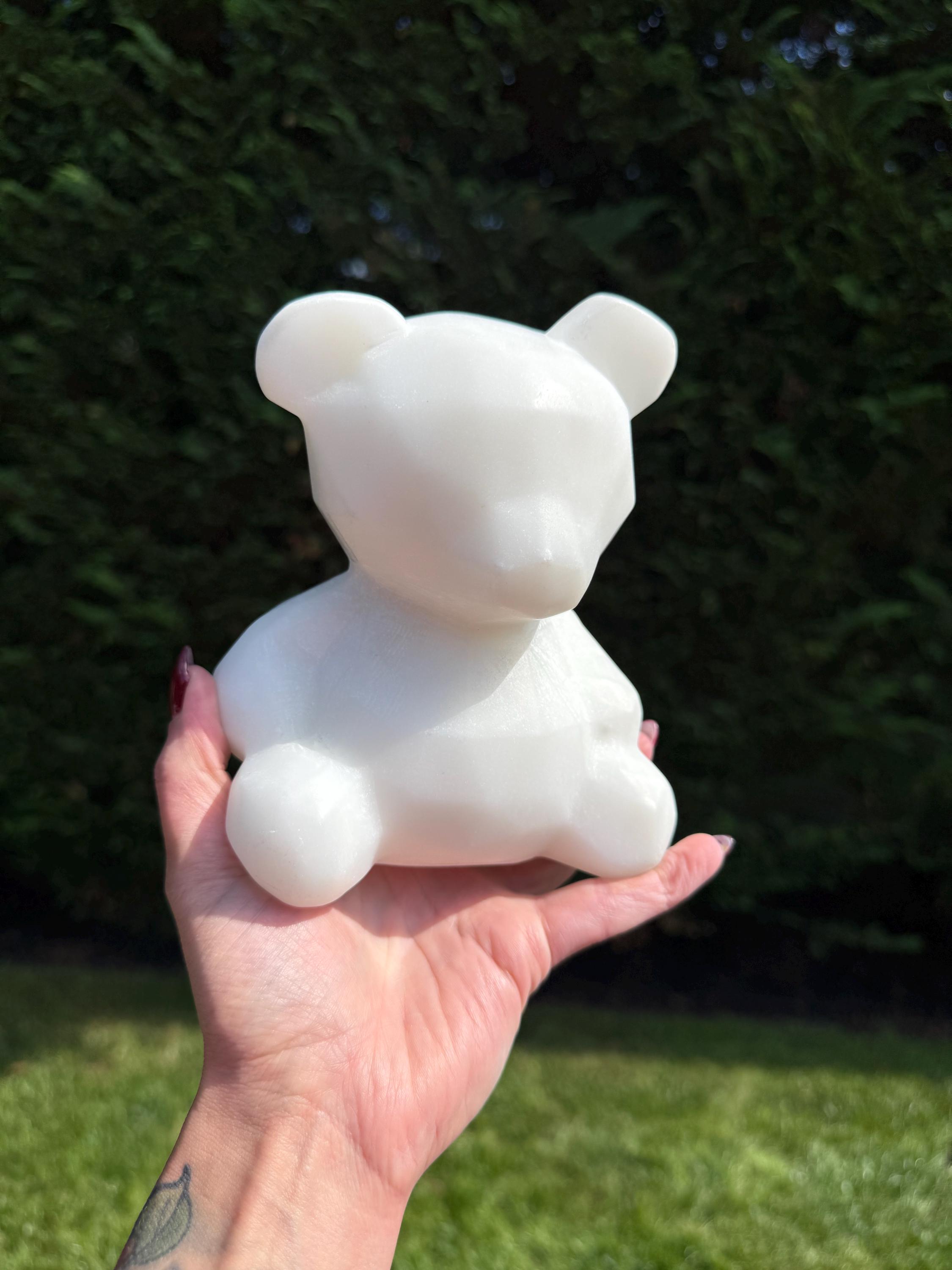 XL White Jade Bear Carving • Hand Carved Crystal Animal Sculpture • Spiritual Decor 2