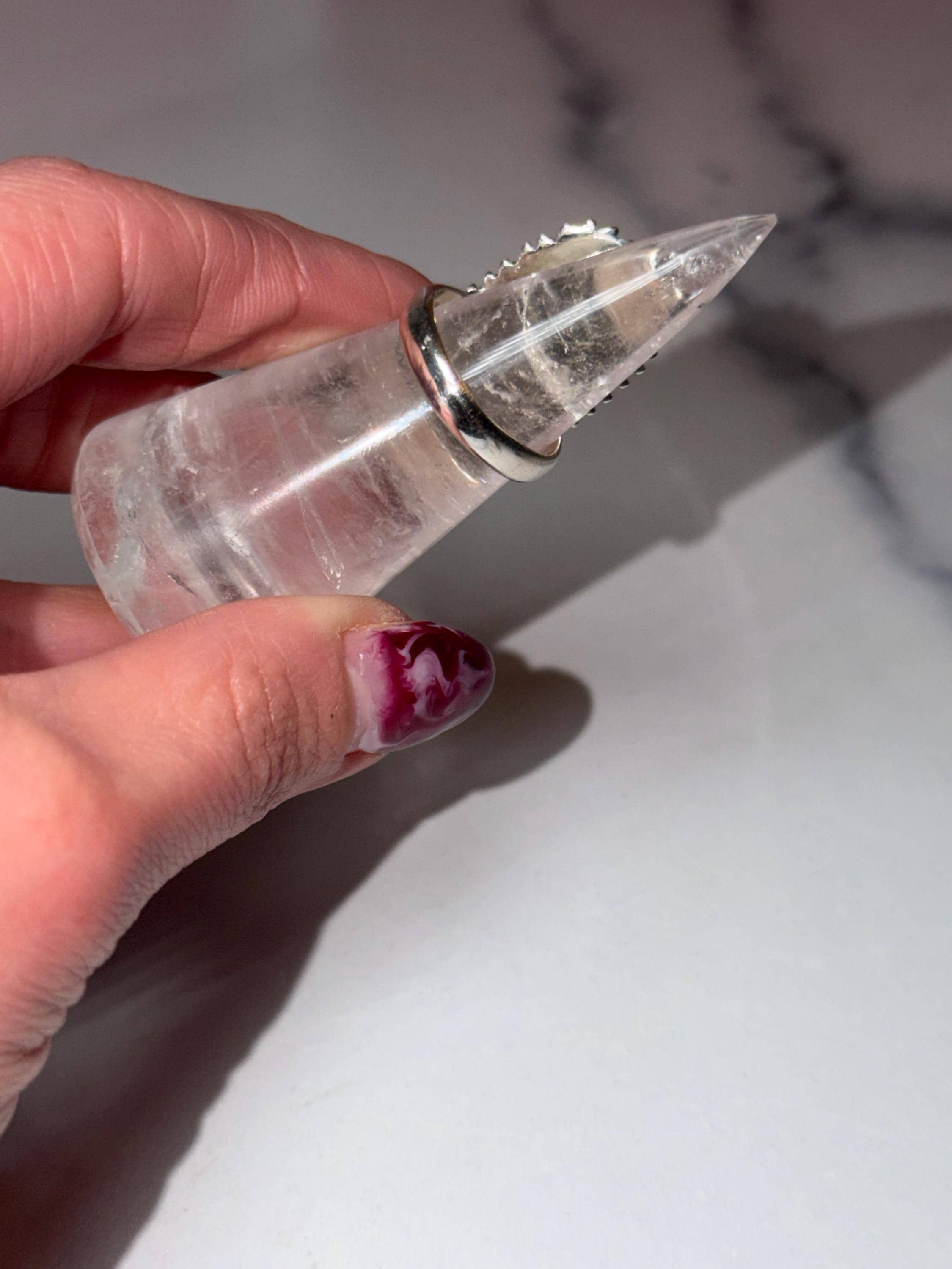 Sterling Silver Tourmaline Quartz Ring • Size 7 Statement Gemstone Boho Jewelry 4