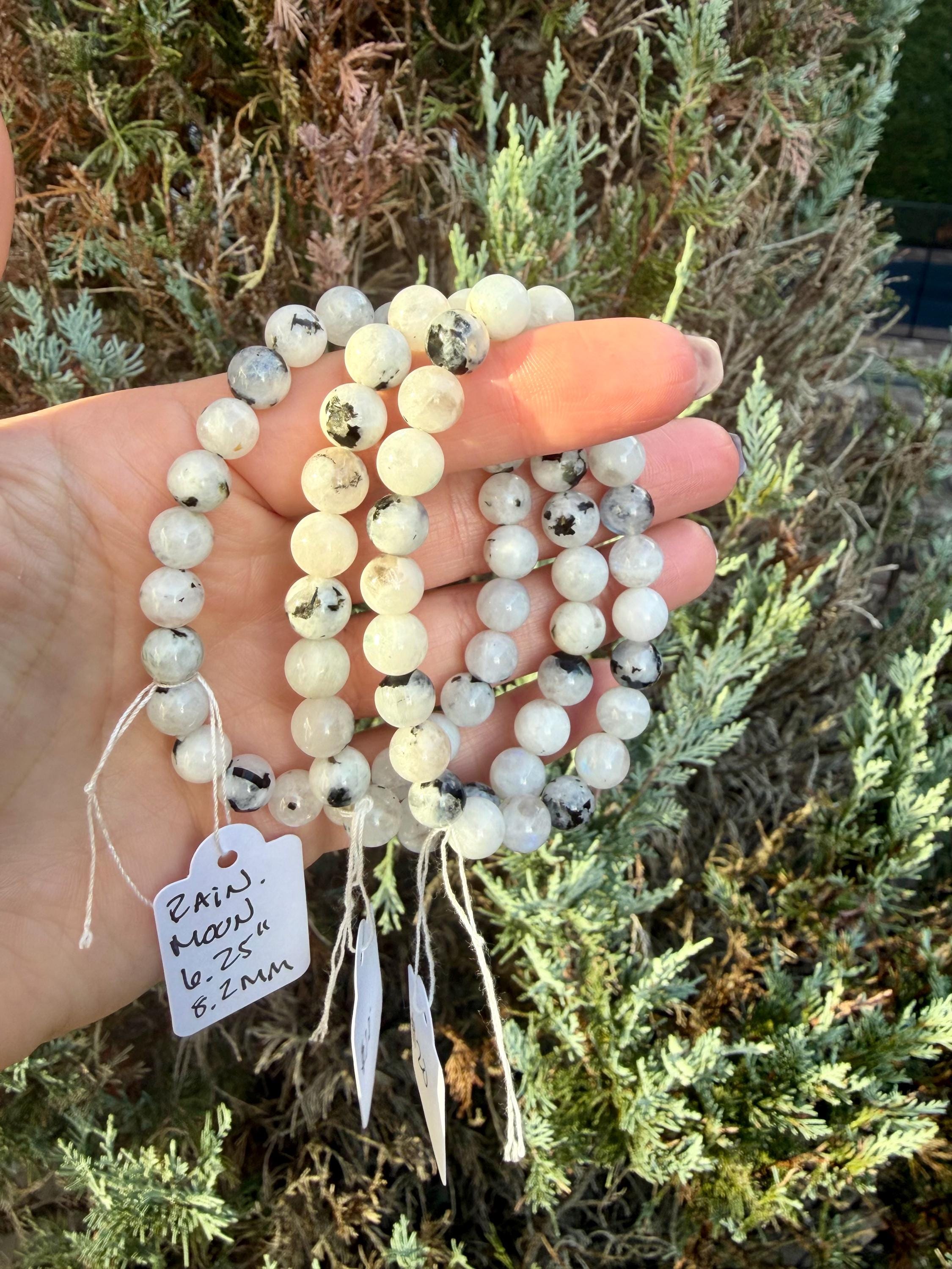 Rainbow Moonstone 8mm Beaded Bracelet • Blue Flash Intuition Stone, Feminine Energy Jewelry 2