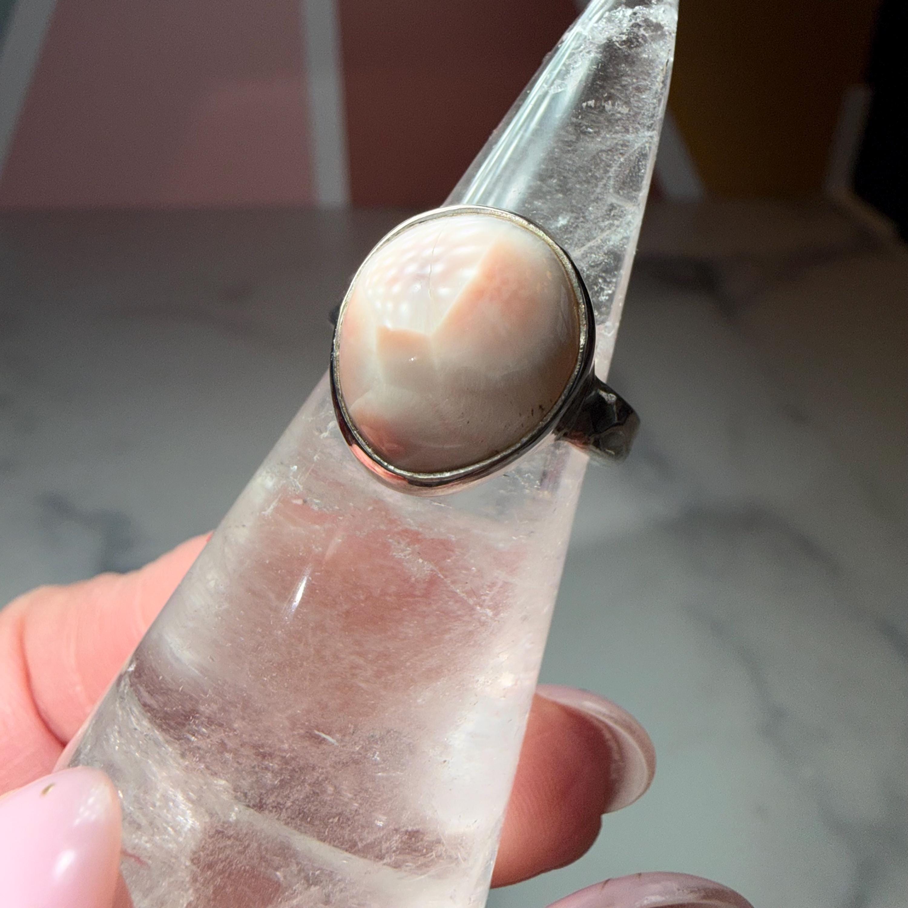 Natrolite Ring Size 7.25, 925 Sterling Silver Crystal Ring Unique Rare Gemstone Jewelry Gift 3