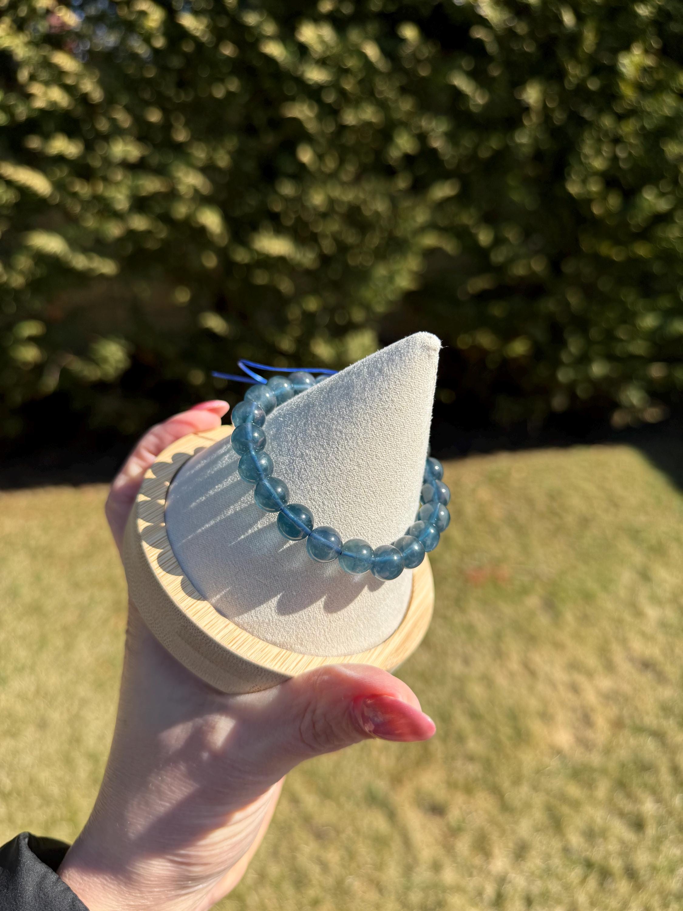 Blue Fluorite Crystal Bracelet • Calming Energy • Spiritual Jewelry • Healing Stone Bracelet • Intuition & Clarity 10