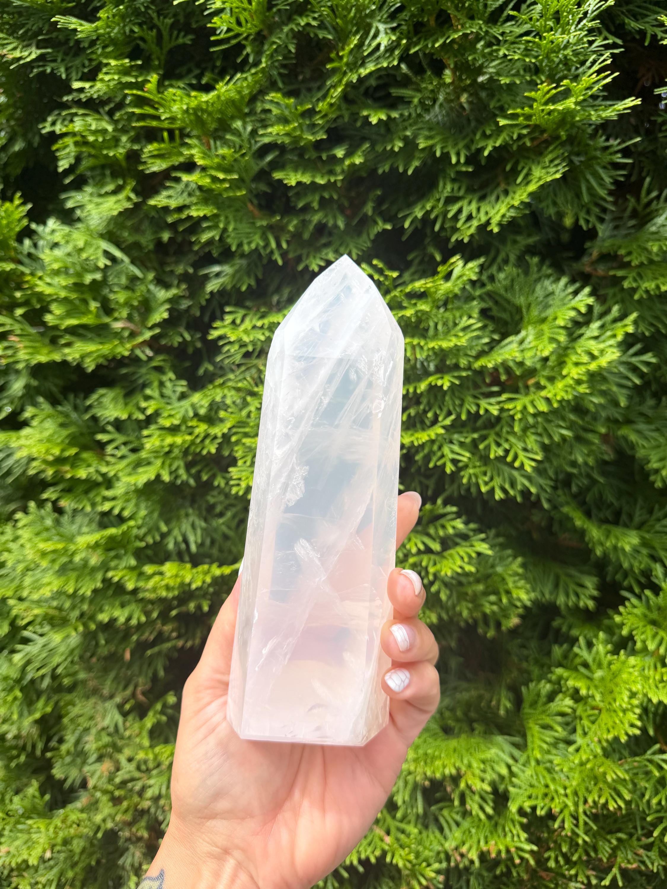 XL Girasol Quartz Crystal Tower • Milky Opalescent Glow • Polished Crystal Point 6