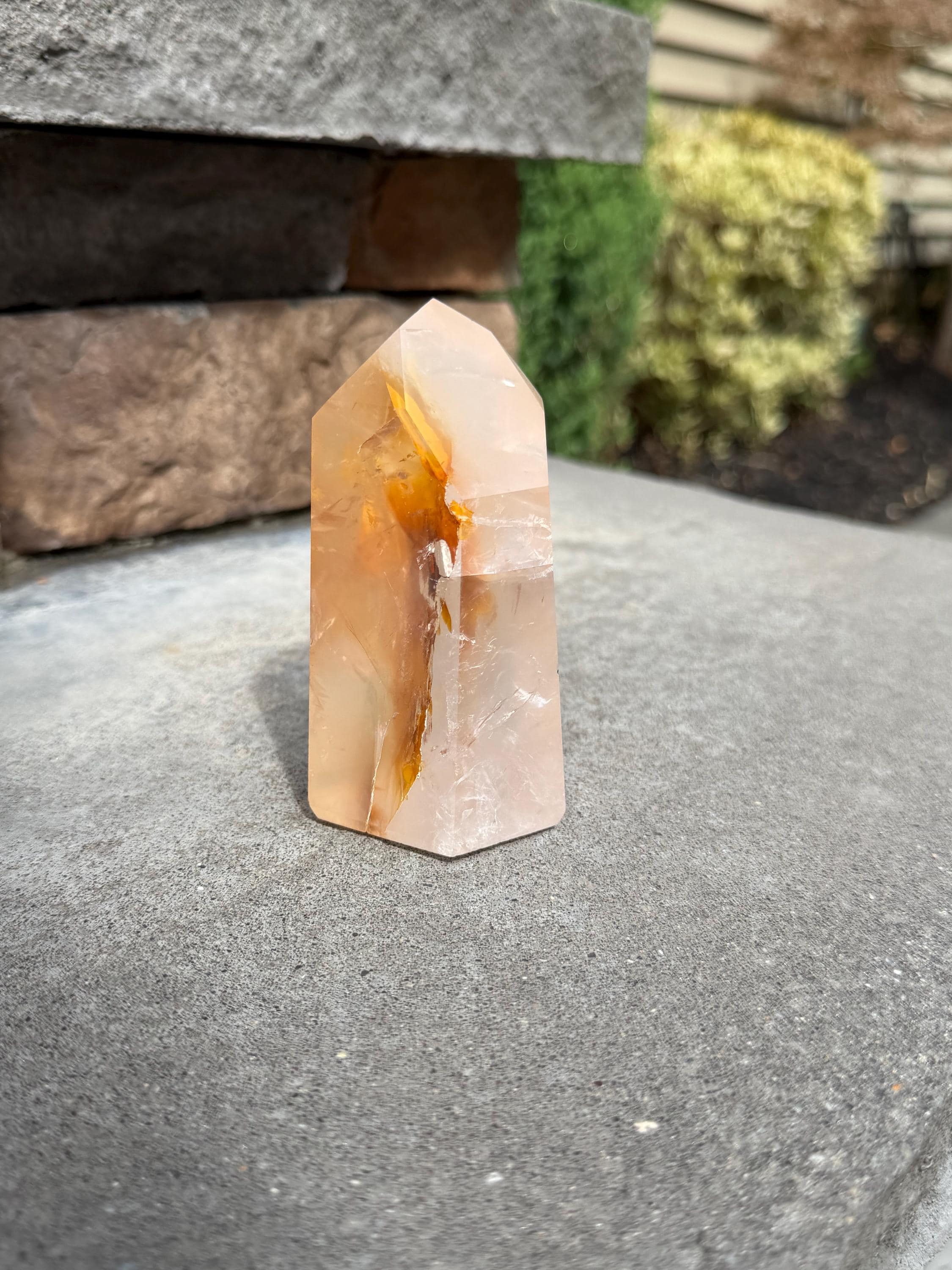 Golden Healer Tower from Brazil: Polished Quartz Point 12