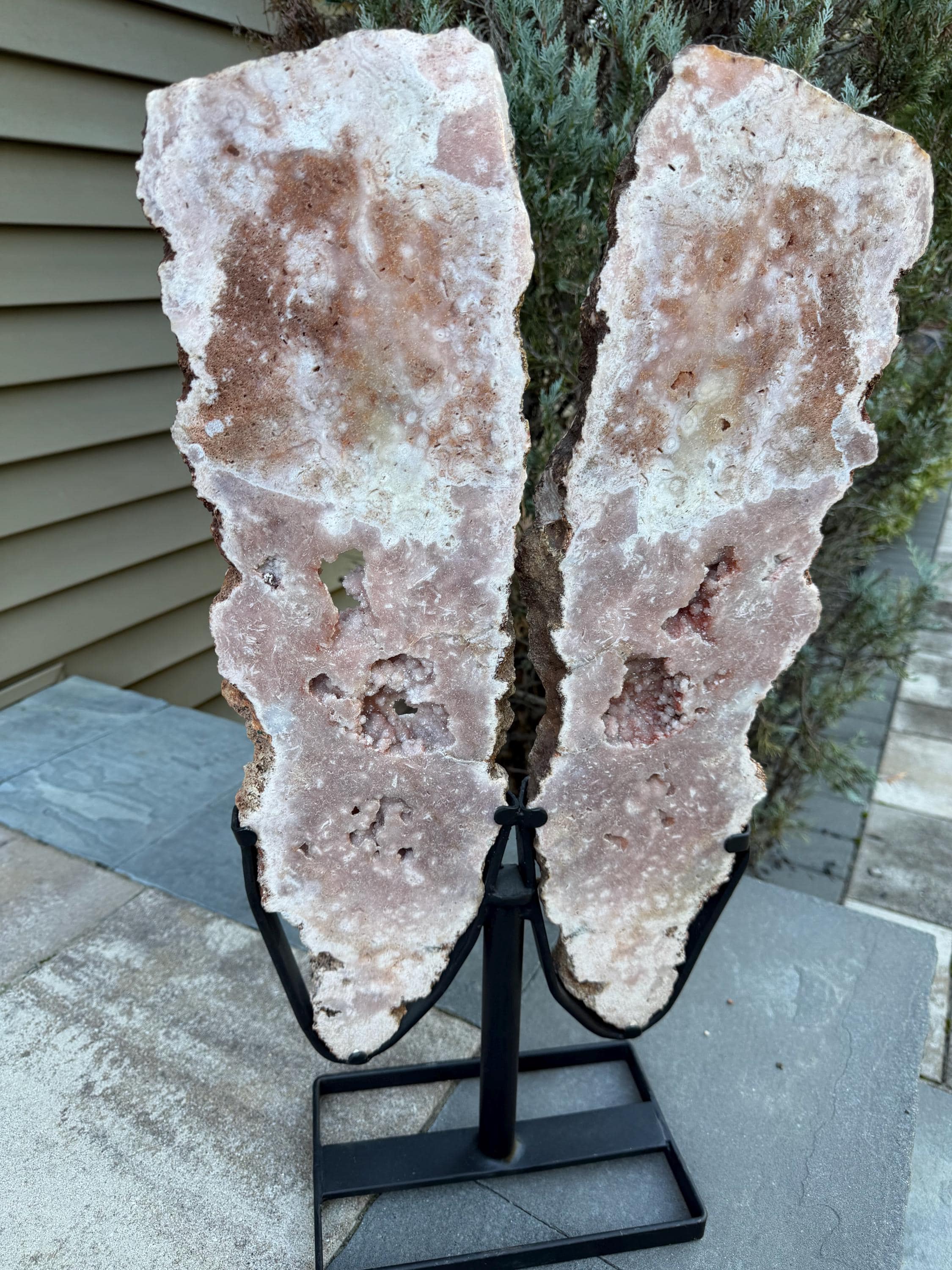 Pink Amethyst Statement Crystal Wings on Custom Stand: Luxury Crystal Décor 7
