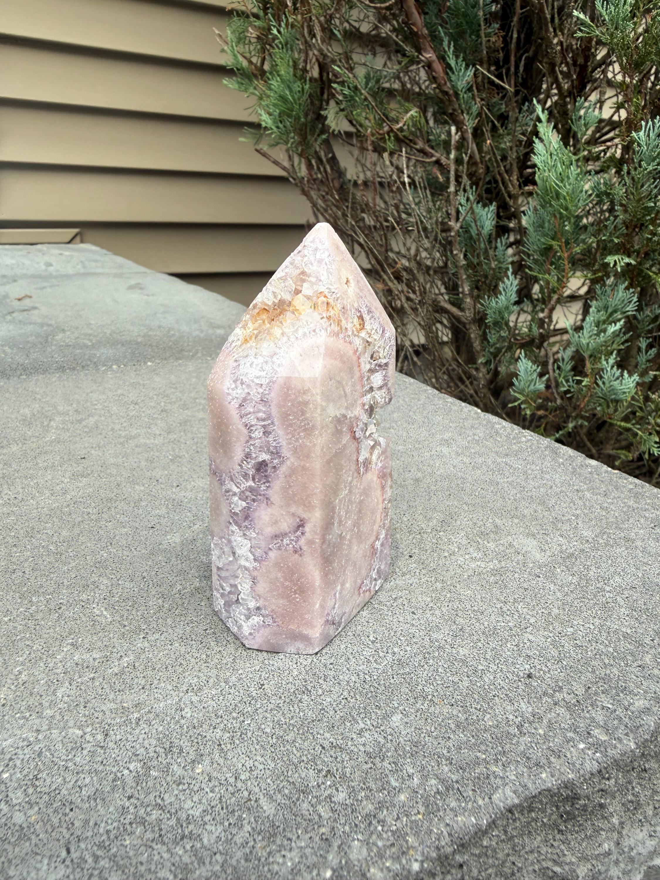 Pink & Purple Amethyst Crystal Tower • Sparkling Druzy Quartz Point • Natural Healing Crystal • Gemstone Decor 4