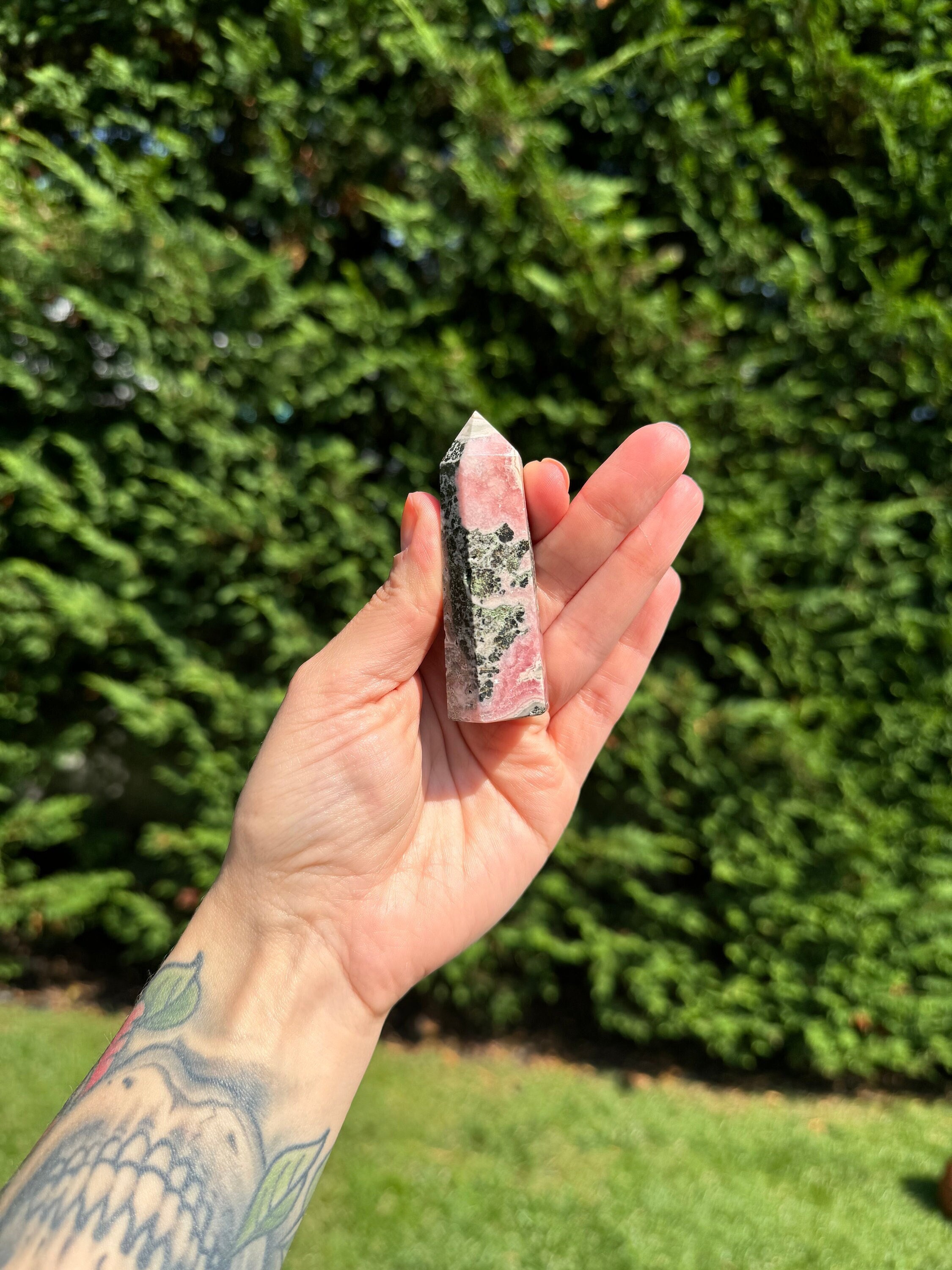 Rhodochrosite Crystal Tower • Polished Pink Heart Chakra Stone Point, Spiritual Decor 3