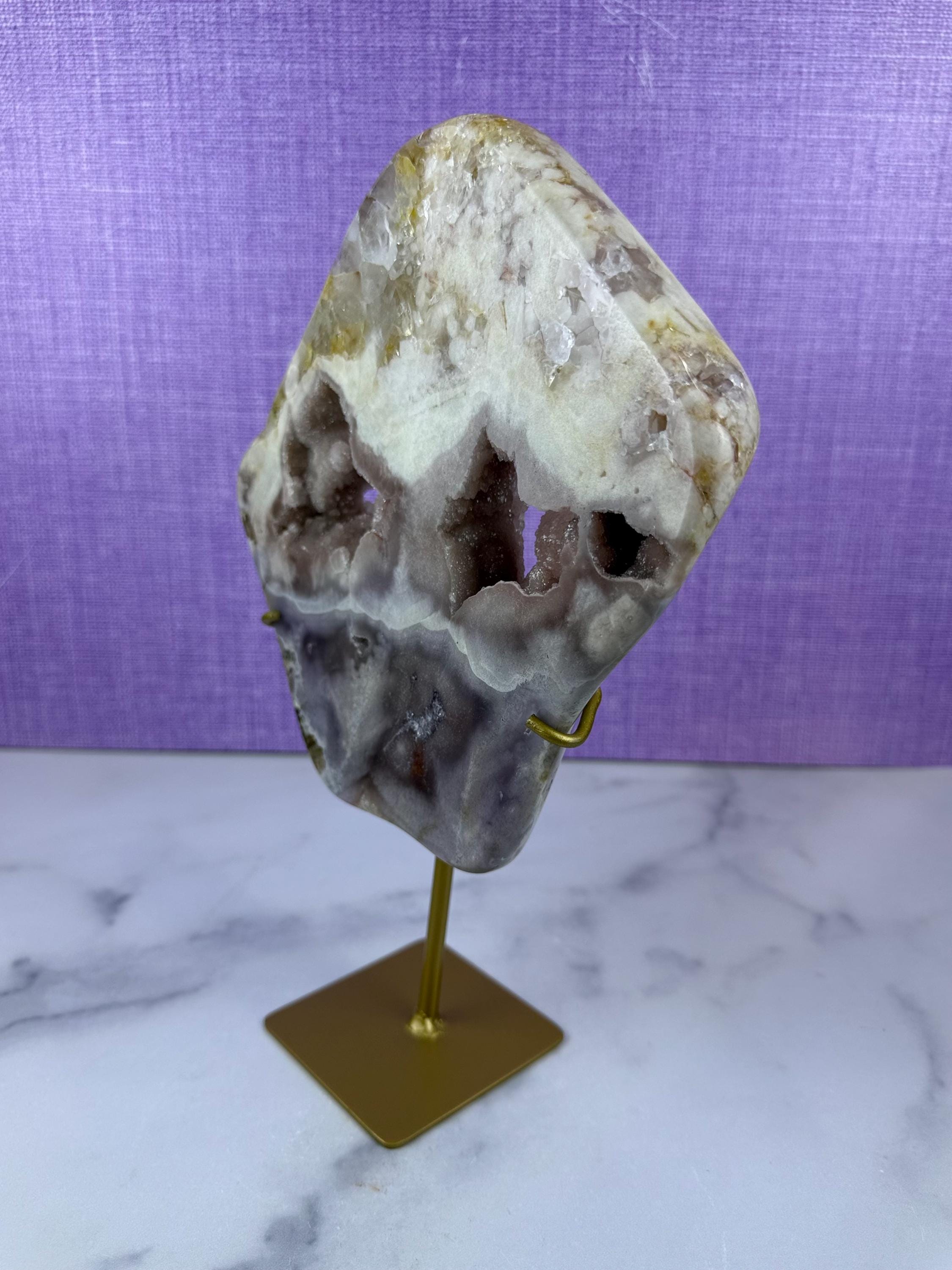 Pink Purple Amethyst Druzy Crystal Display on Stand from Brazil • Sparkling Mineral Specimen 14