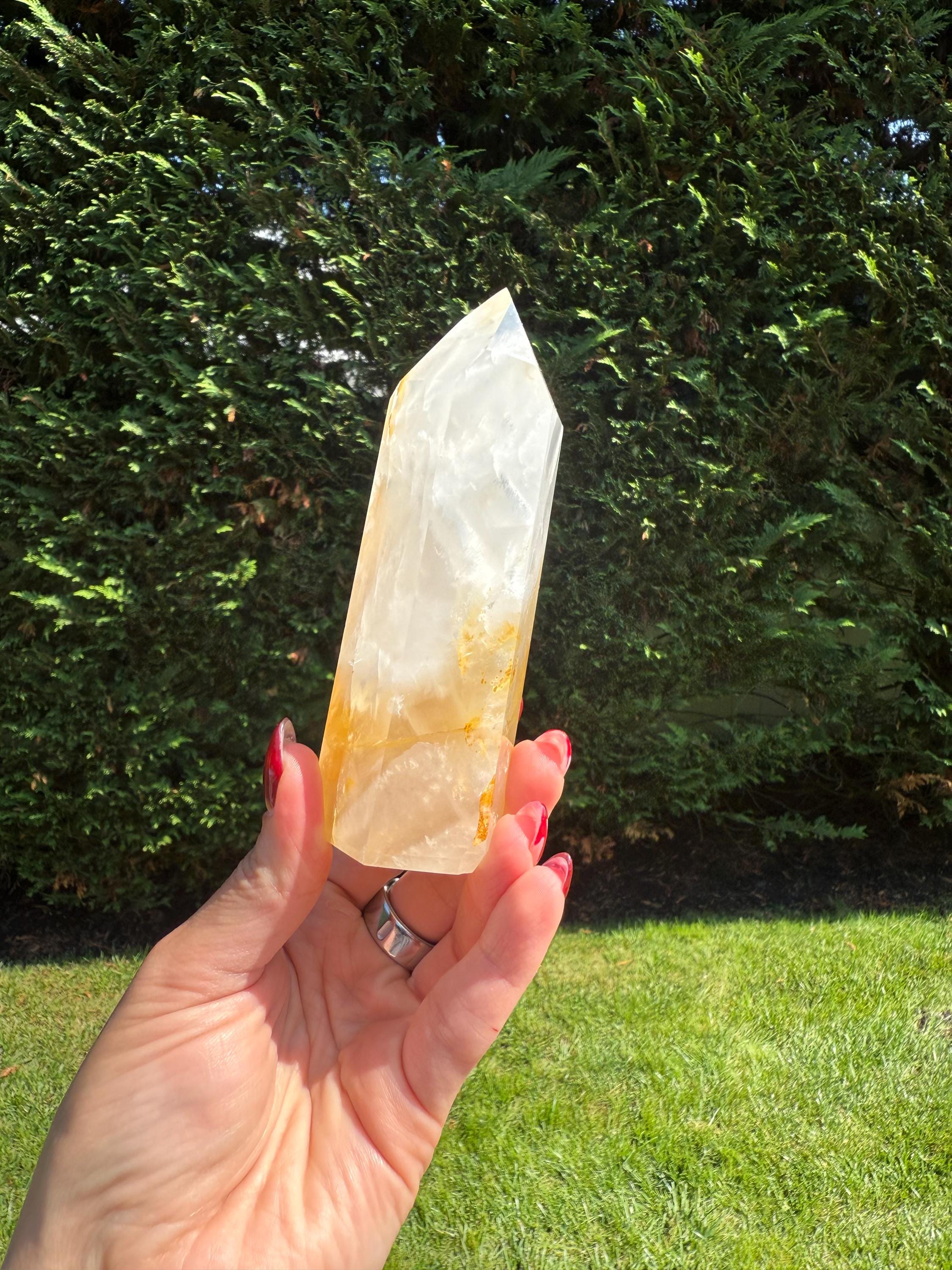Golden Healer & Girasol Quartz Crystal Tower • Brazil • Polished Crystal Point • Healing Stone • Mineral Specimen 4