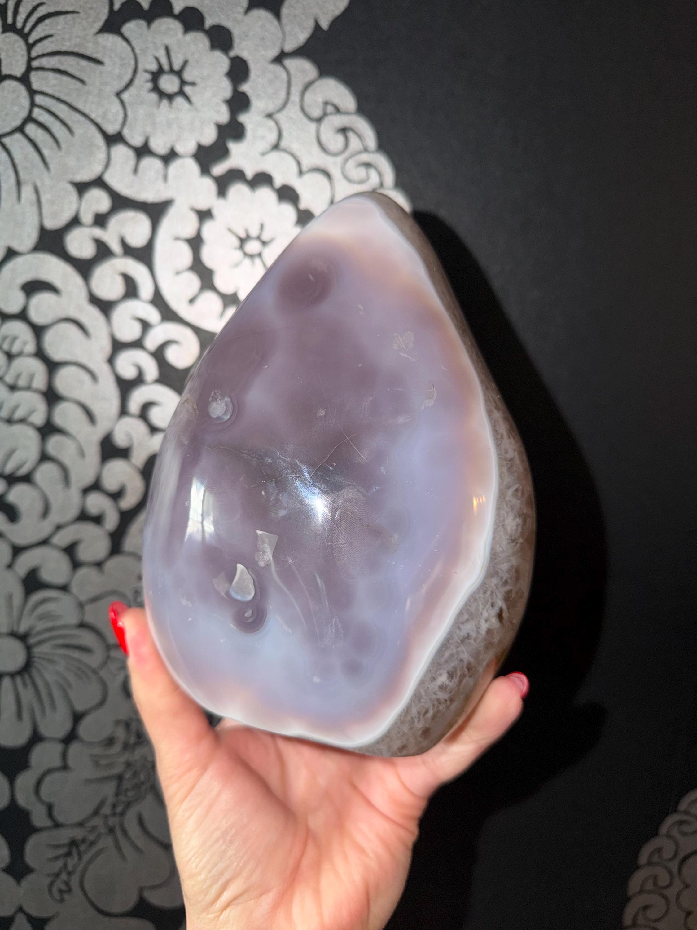 Large Amethyst & Agate Crystal • Purple Freeform Stone • Healing Decor • Natural Gemstone Home Display 15