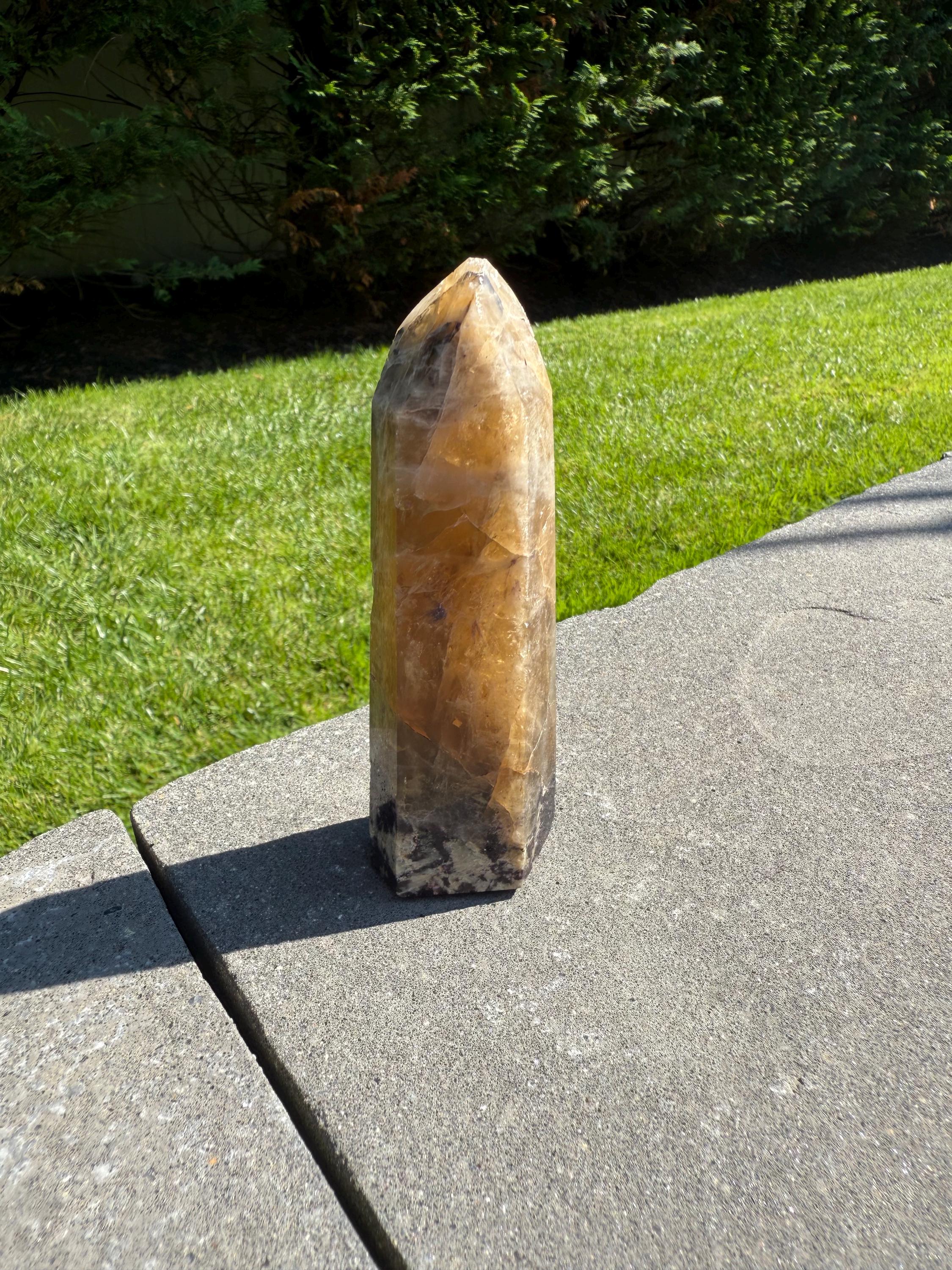 Citrine, Lepidolite & Pink Tourmaline Crystal Tower • Brazil • Rare Gemstone Point • Healing Crystal Decor 6