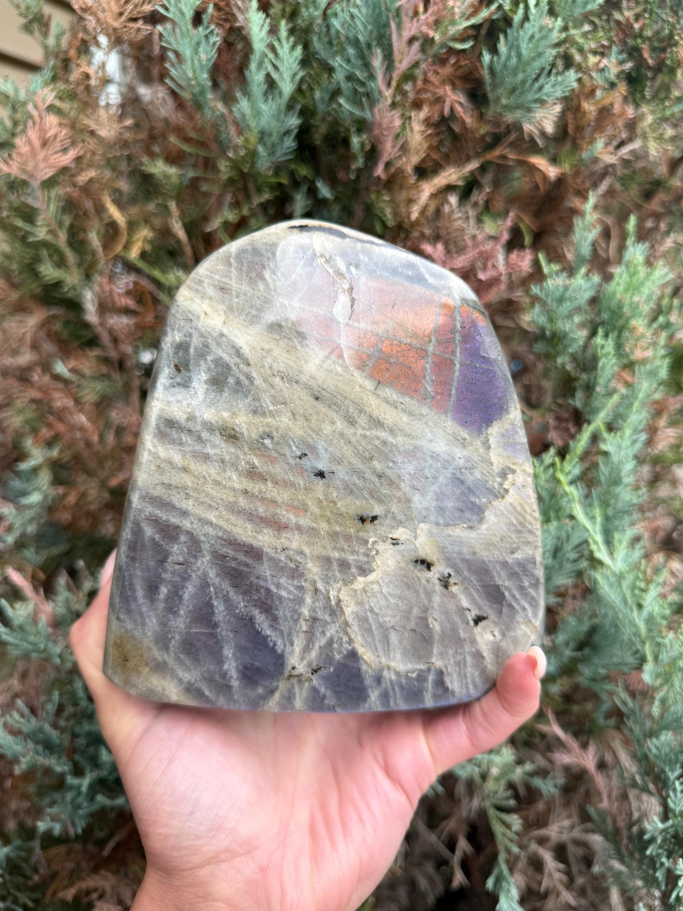 Large Labradorite Freeform Crystal • Polished Sunset Flash, Intuition Stone, Spiritual Decor 3