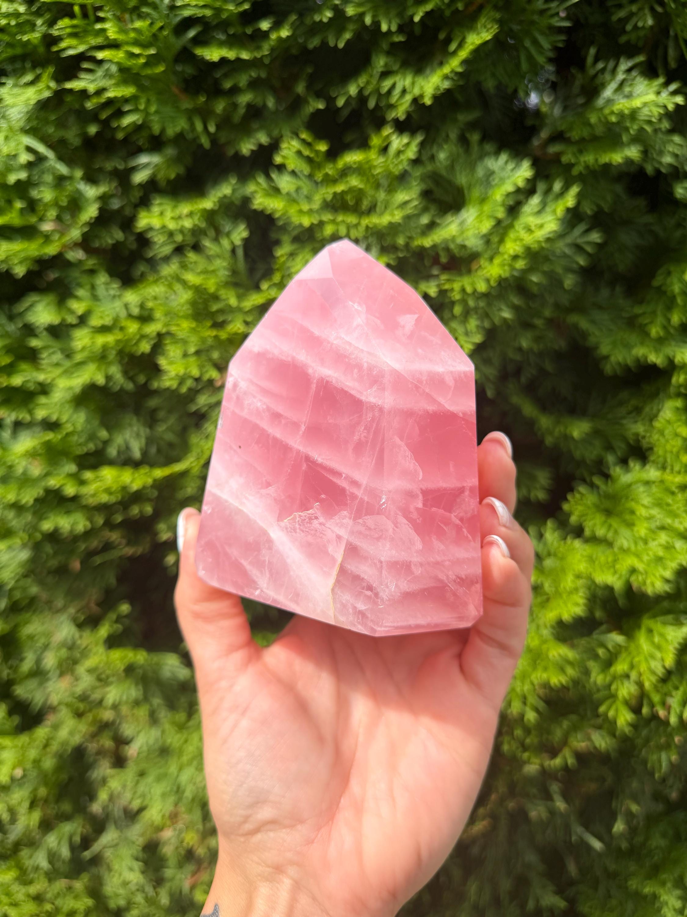 Brazilian Rose Quartz Chunky Point: Polished Pink Crystal Specimen (4"x3.5") 6