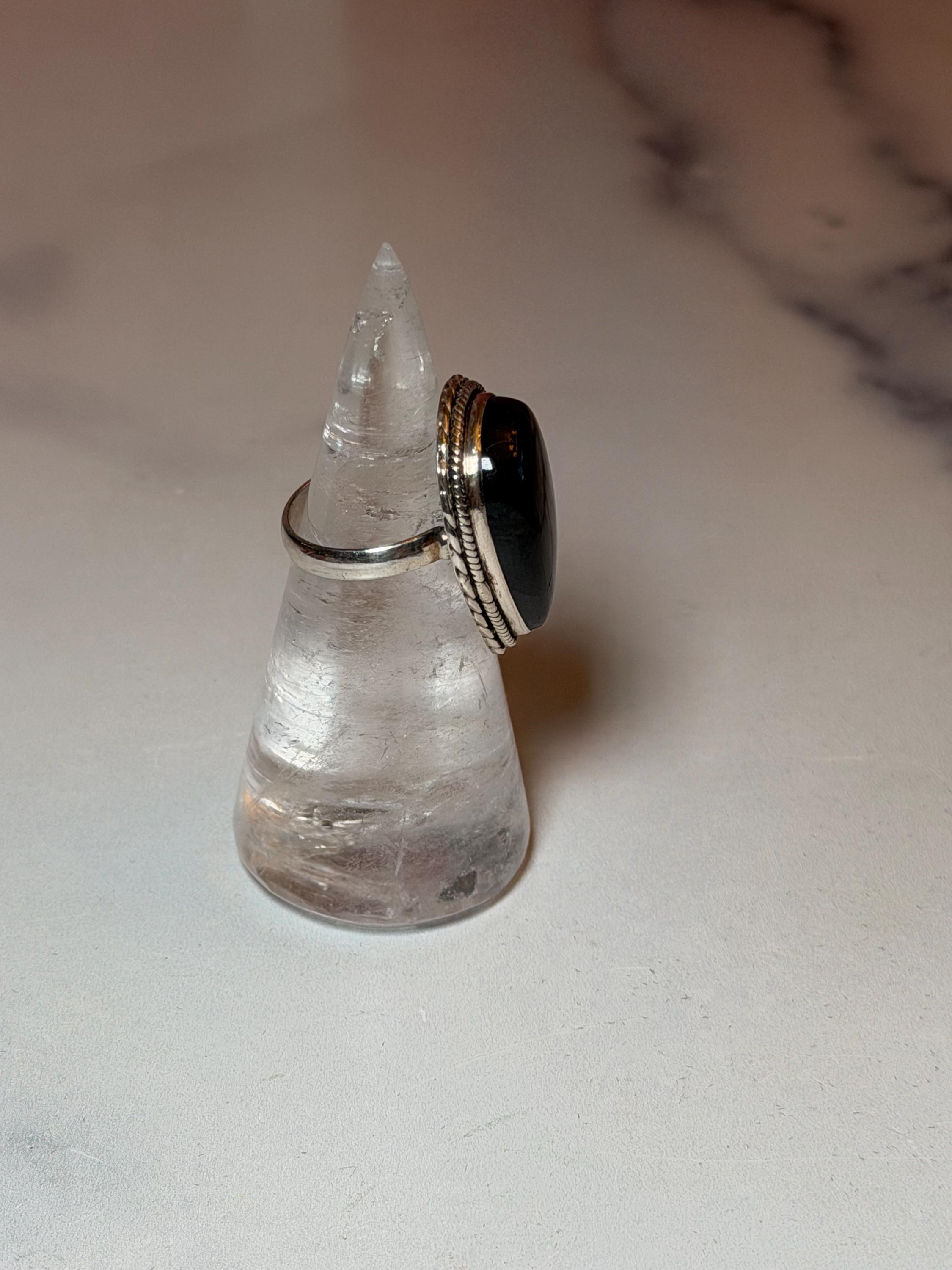 Blue Flash Labradorite Teardrop Ring • Sterling Silver • Boho Gemstone Jewelry (size 6) 11