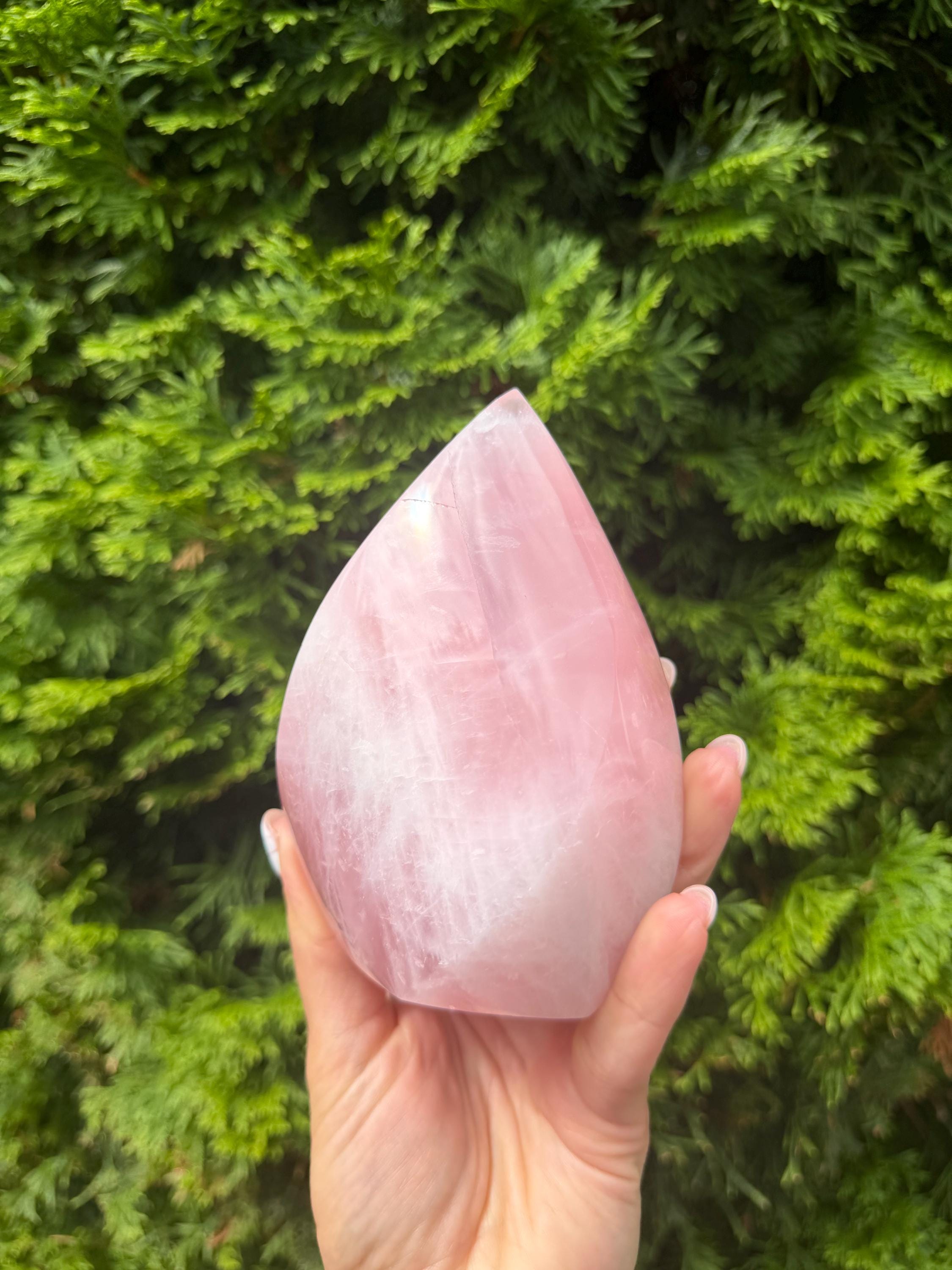 Brazilian Rose Quartz Crystal Flame 5