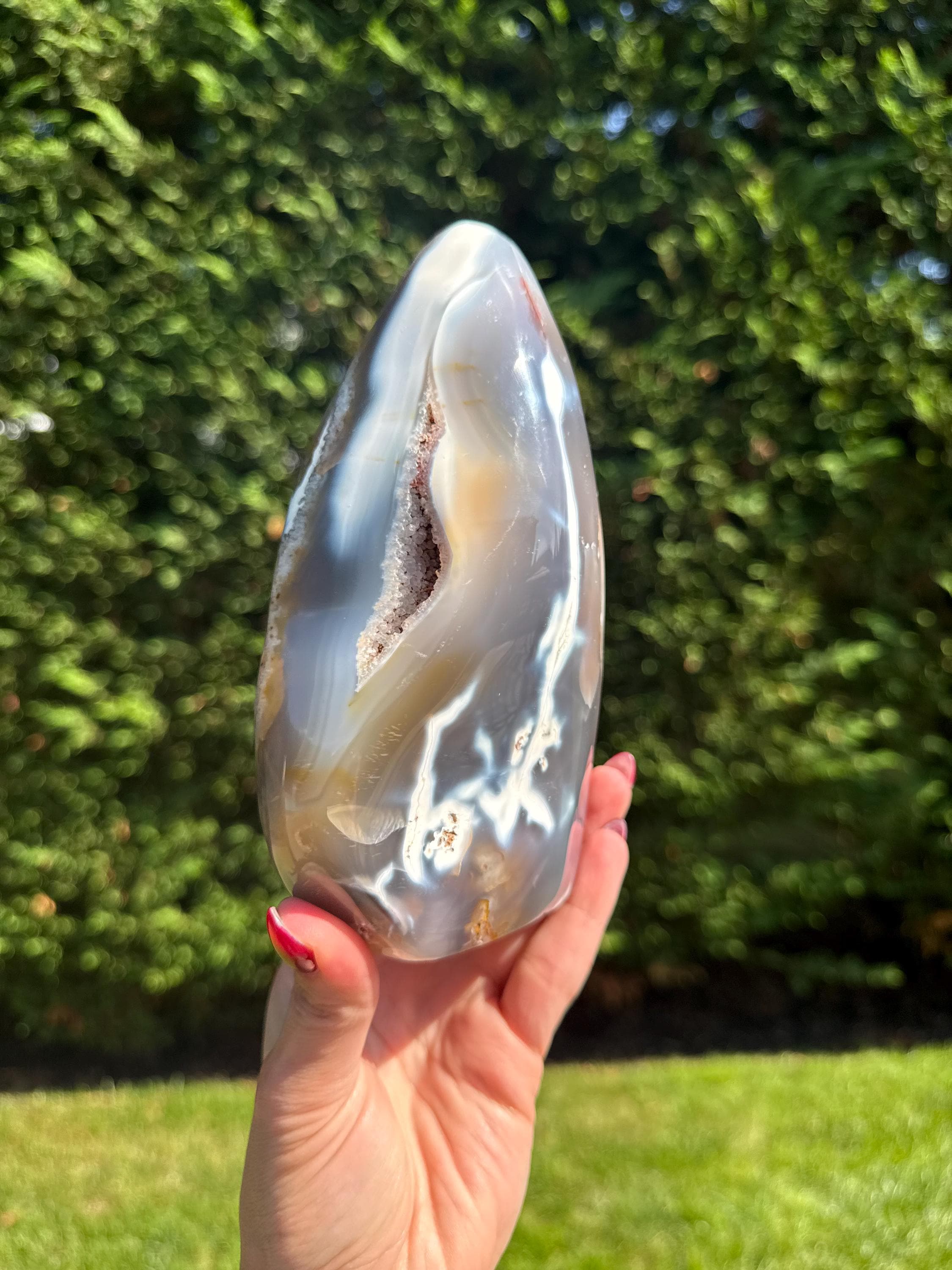 XL Orca Agate Moss Agate Druzy Freeform Statement Crystal Home Decor 12