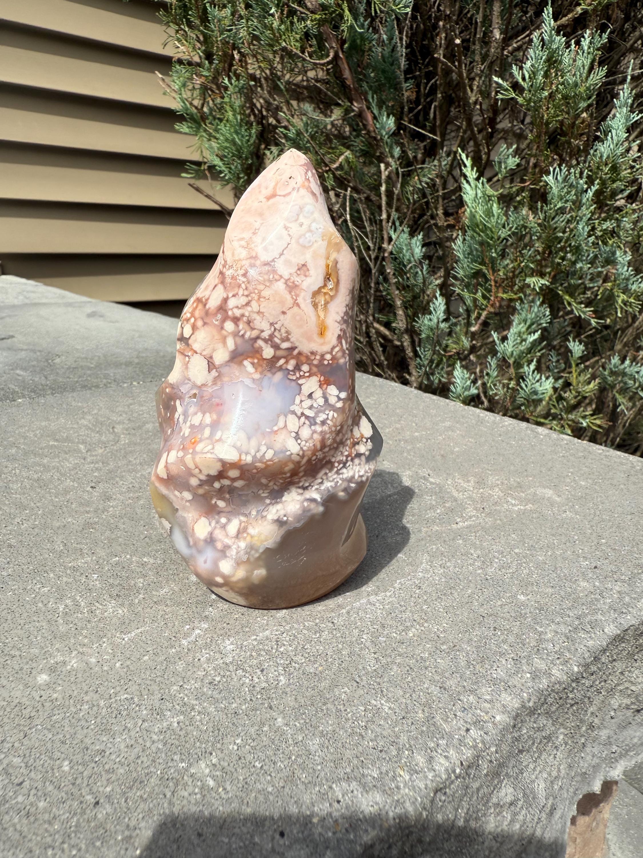 Flower Agate Flame Carving • Crystal Flame • Natural Healing Stone • Freeform Gemstone Sculpture • Spiritual Decor 6