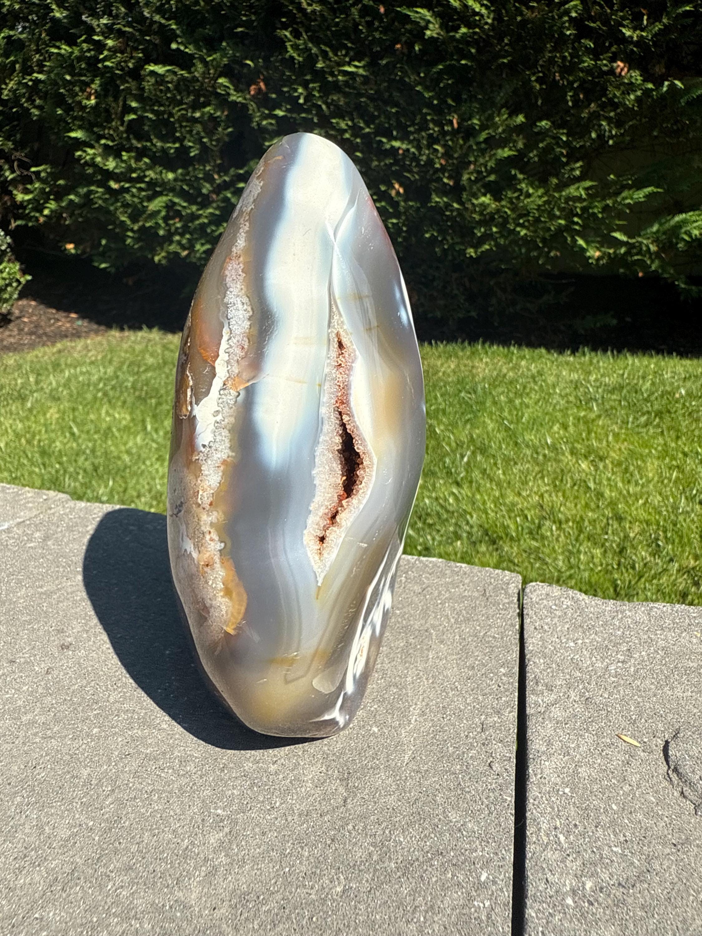 XL Orca Agate Moss Agate Druzy Freeform Statement Crystal Home Decor 3
