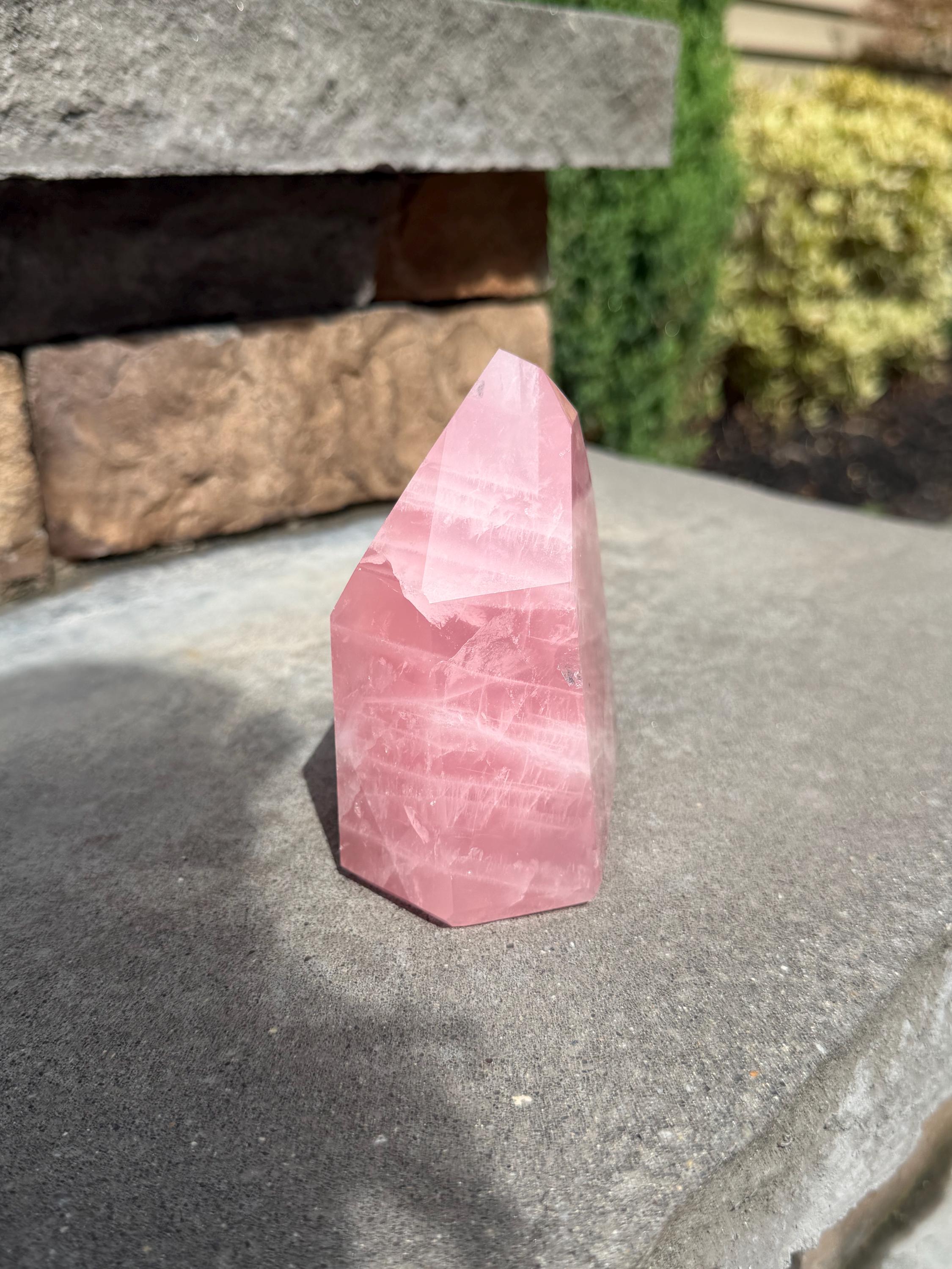Brazilian Rose Quartz Chunky Point: Polished Pink Crystal Specimen (4"x3.5") 9